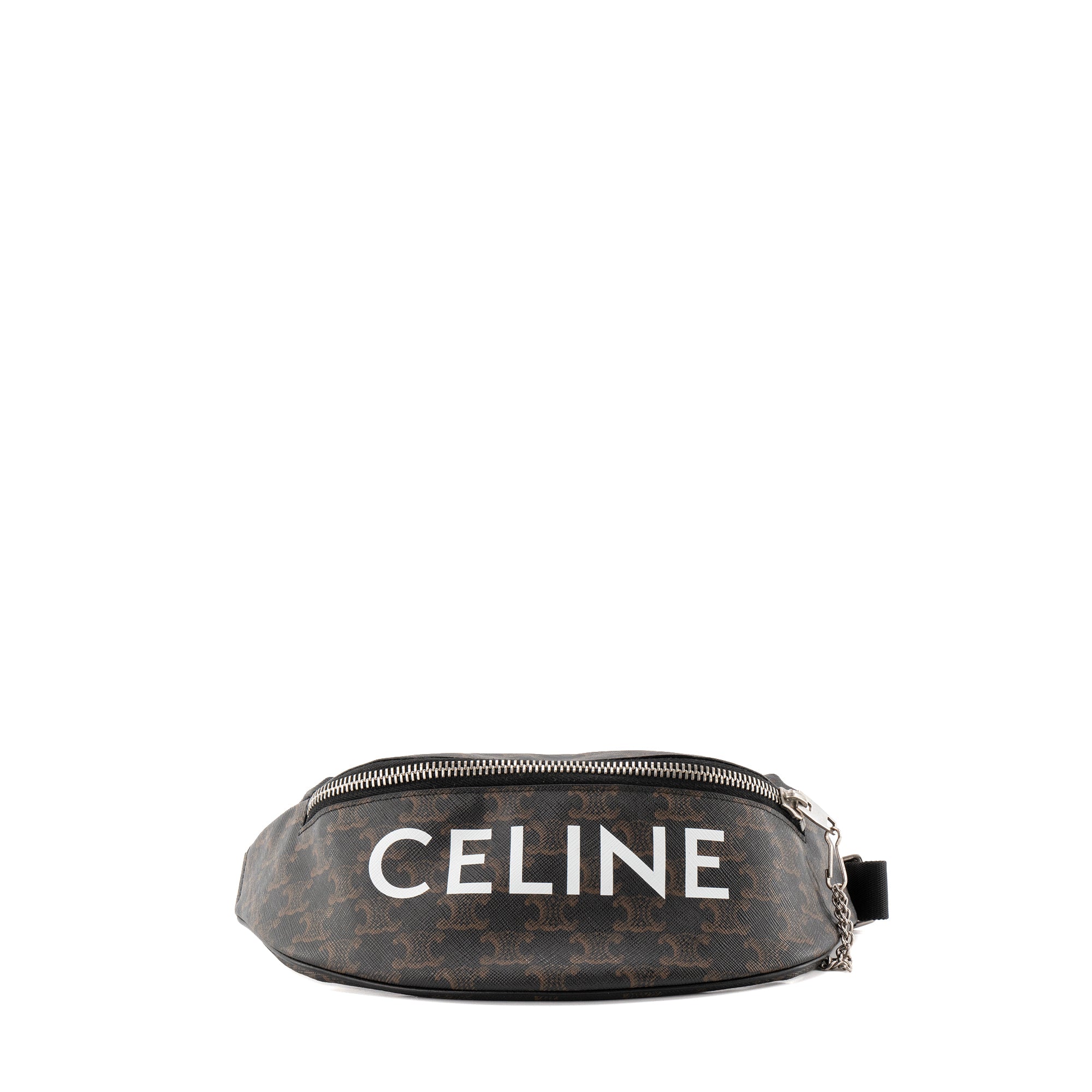CELINE - Sac ceinture Celine en toile enduite monogrammée marron