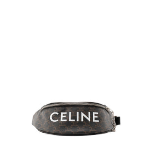 CELINE - Sac ceinture Celine en toile enduite monogrammée marron