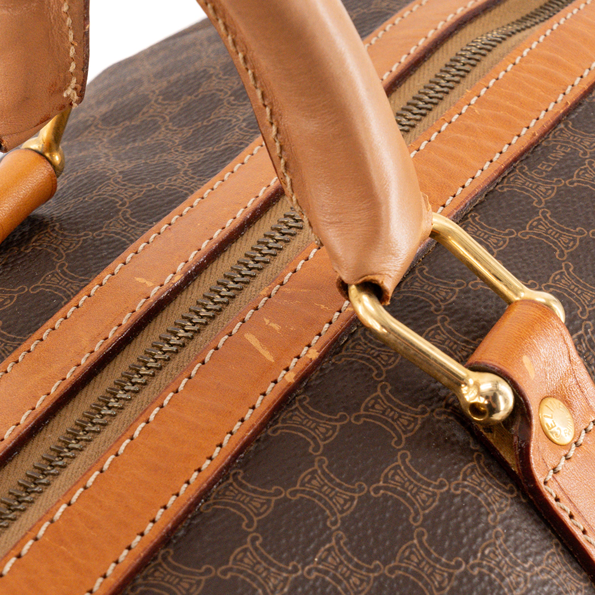 CELINE - Sac de voyage Boston 50 Celine en toile enduite macadam vintage