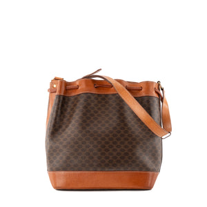 CELINE - Sac seau Macadam Celine en toile marron vintage