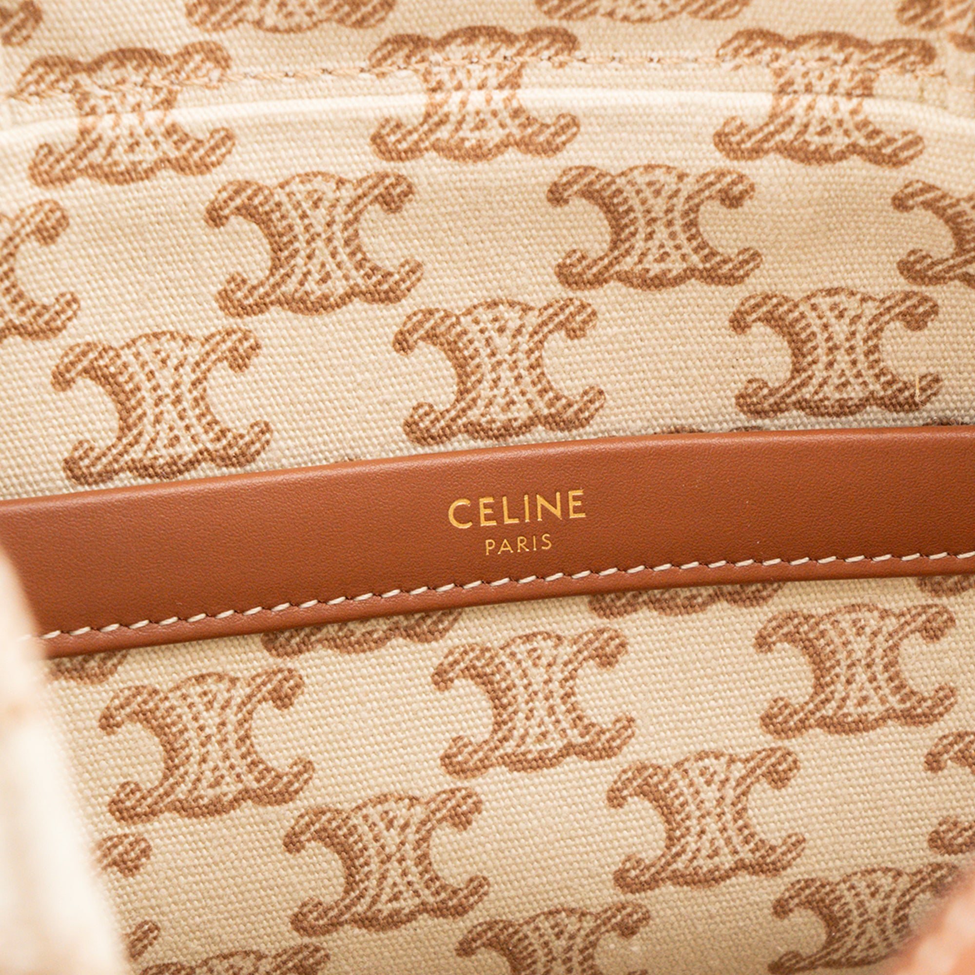 CELINE - Sac cabas Thais Celine en toile beige