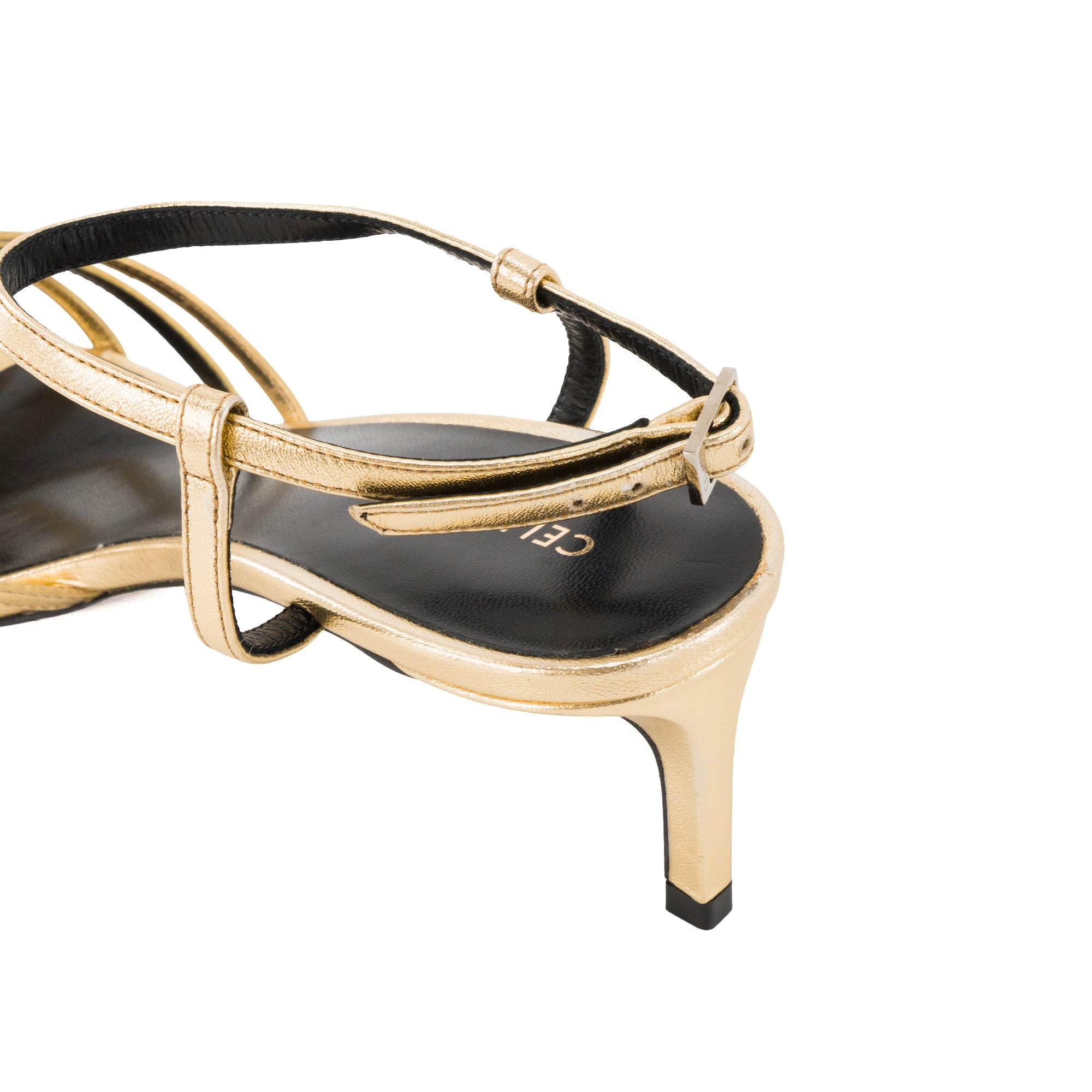 CELINE - Sandales Cage Triomphe 50 Celine en cuir doré (T38)