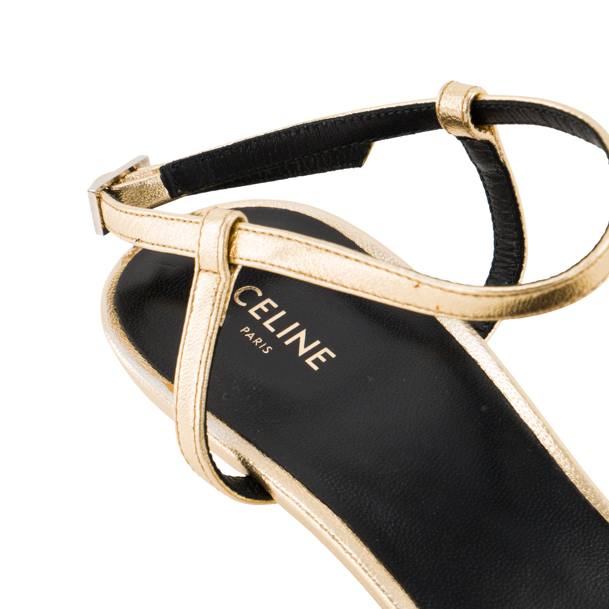 CELINE - Sandales Cage Triomphe 50 Celine en cuir doré (T38)