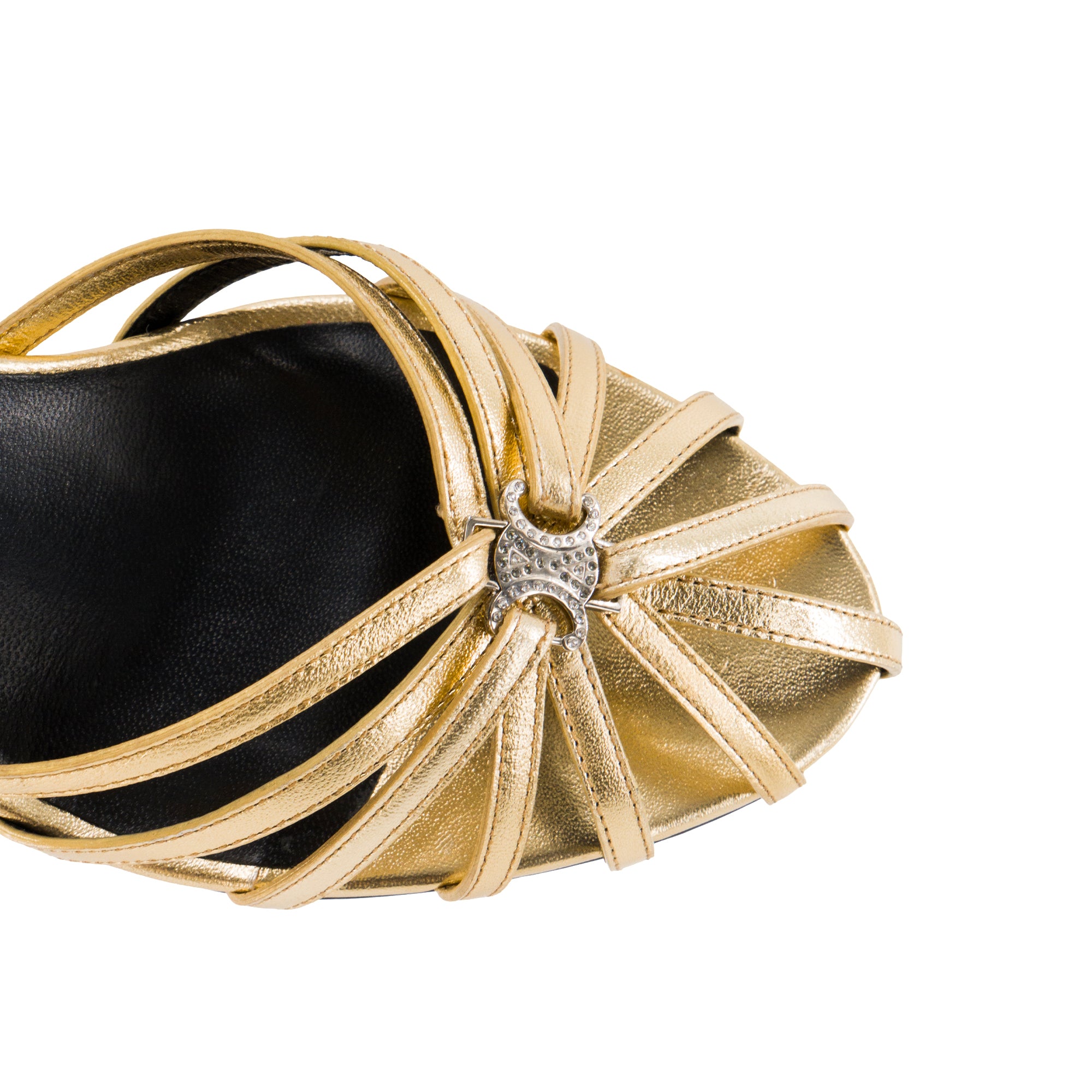 CELINE - Sandales Cage Triomphe 50 Celine en cuir doré (T38)