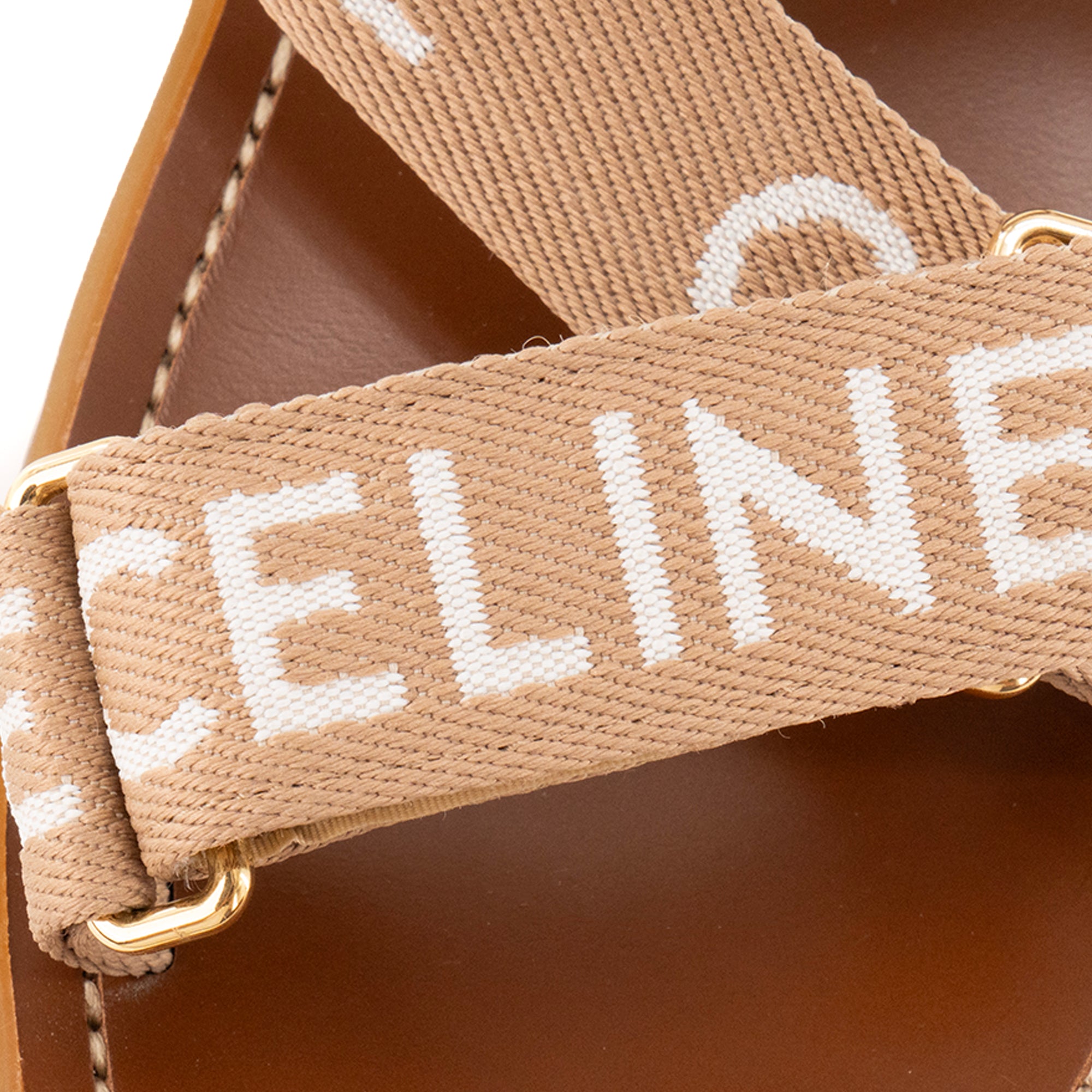 CELINE - Sandales Leo Celine en toile marron et blanche (T38)