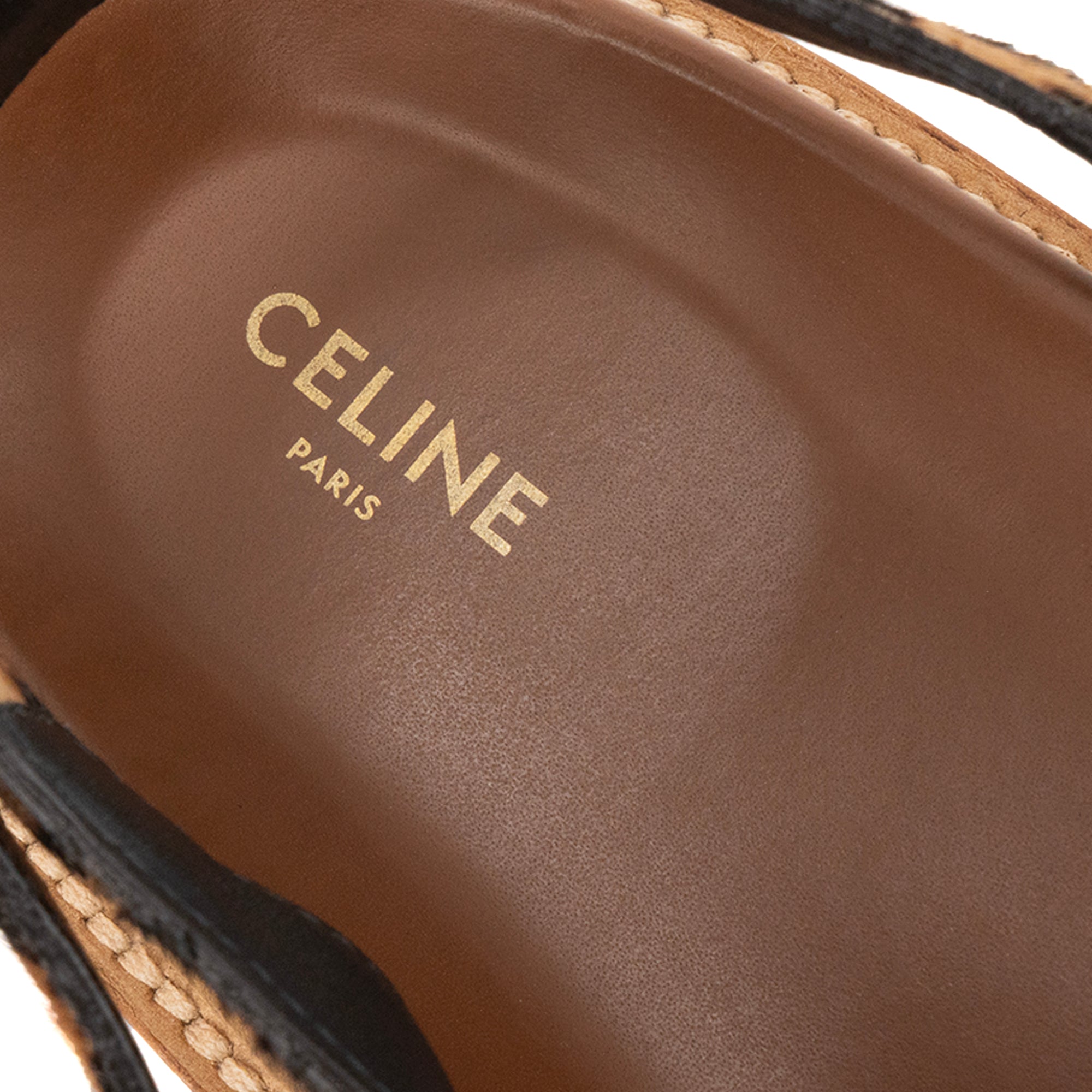 CELINE - Sandales Tippi Triomphe en veau velours imprimé léopard (T40)