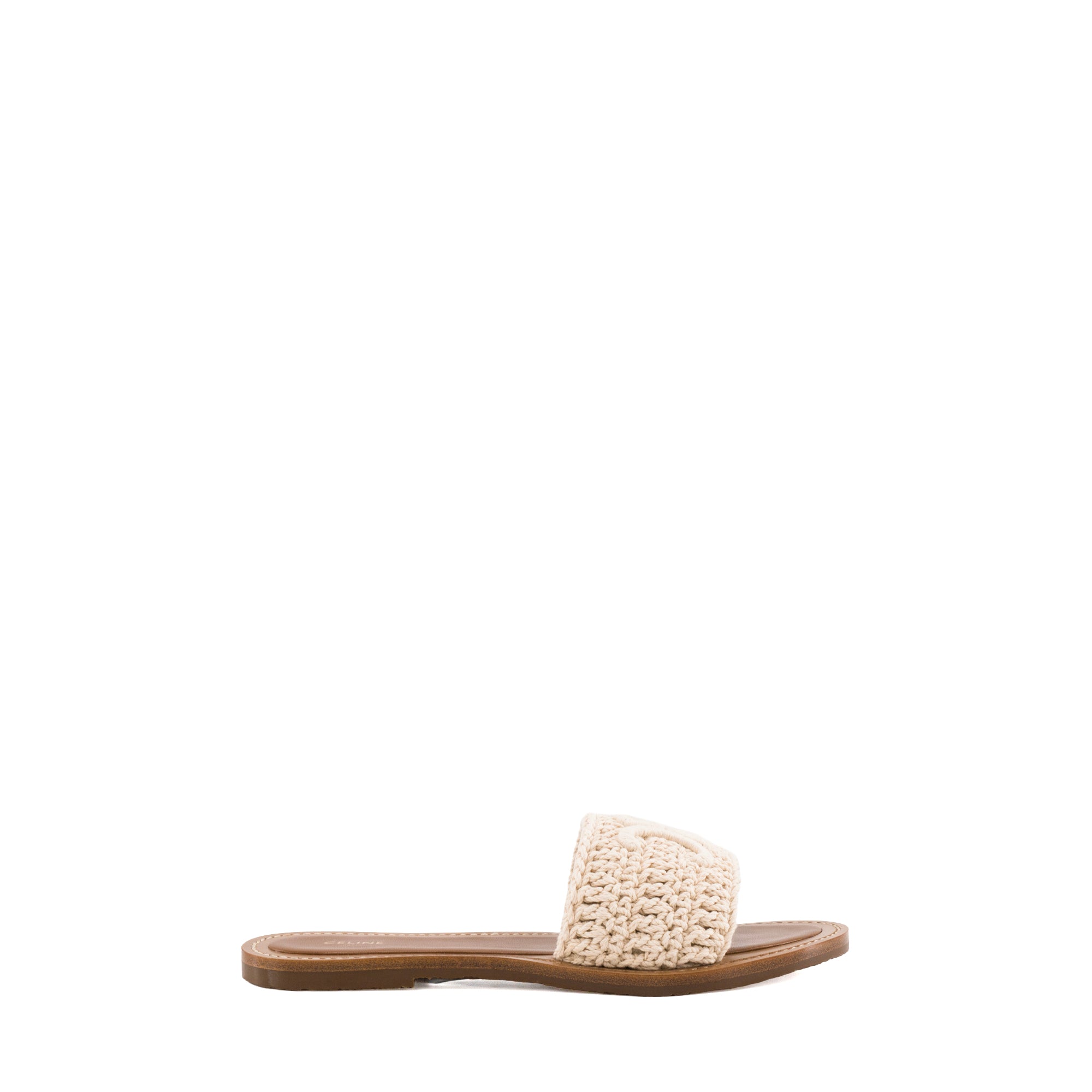 CELINE - Sandales Lympia Triomphe Celine en cotton beige (T40)