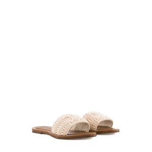 CELINE - Sandales Lympia Triomphe Celine en cotton beige (T40)