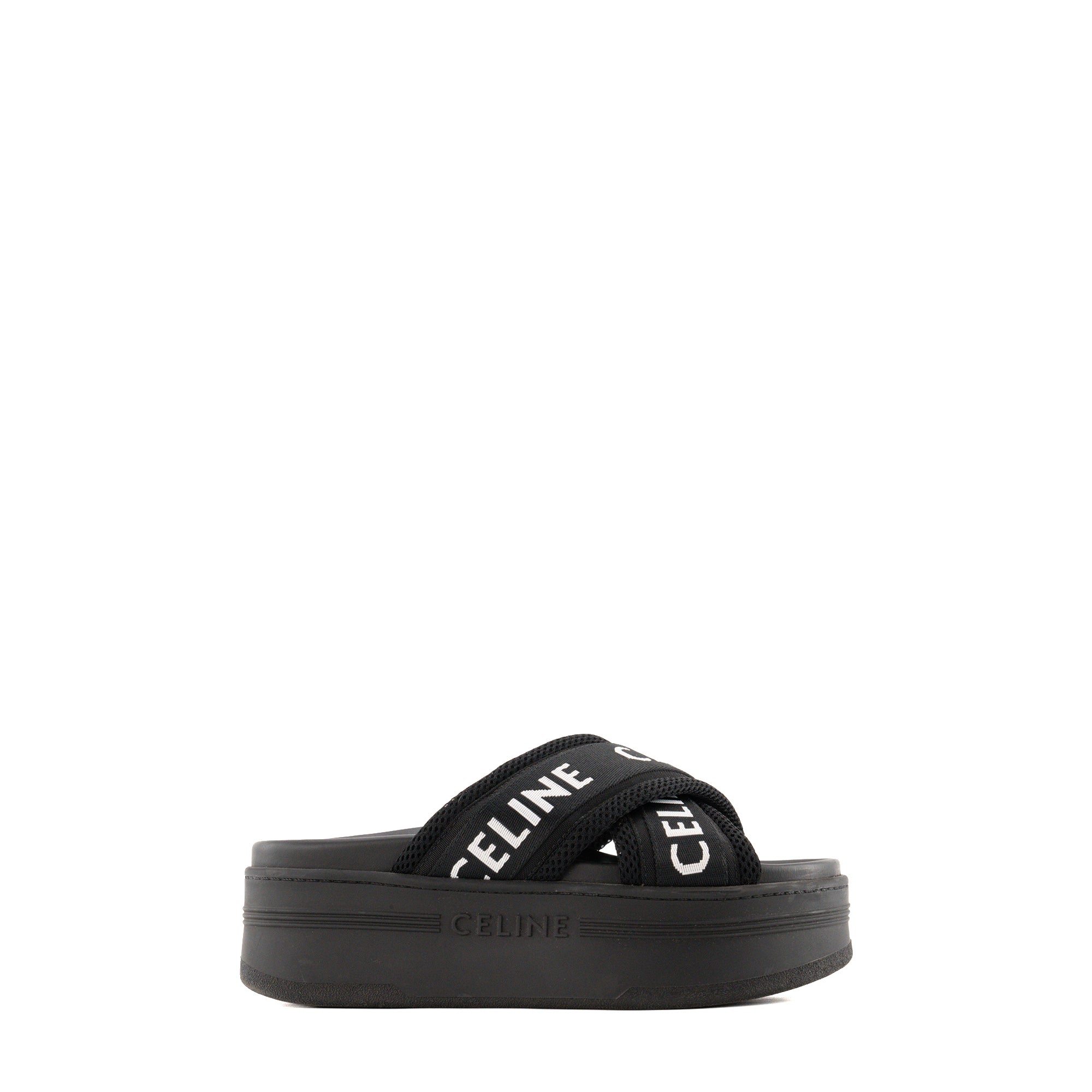 CELINE - Sandales Celine en toile noire (T39)