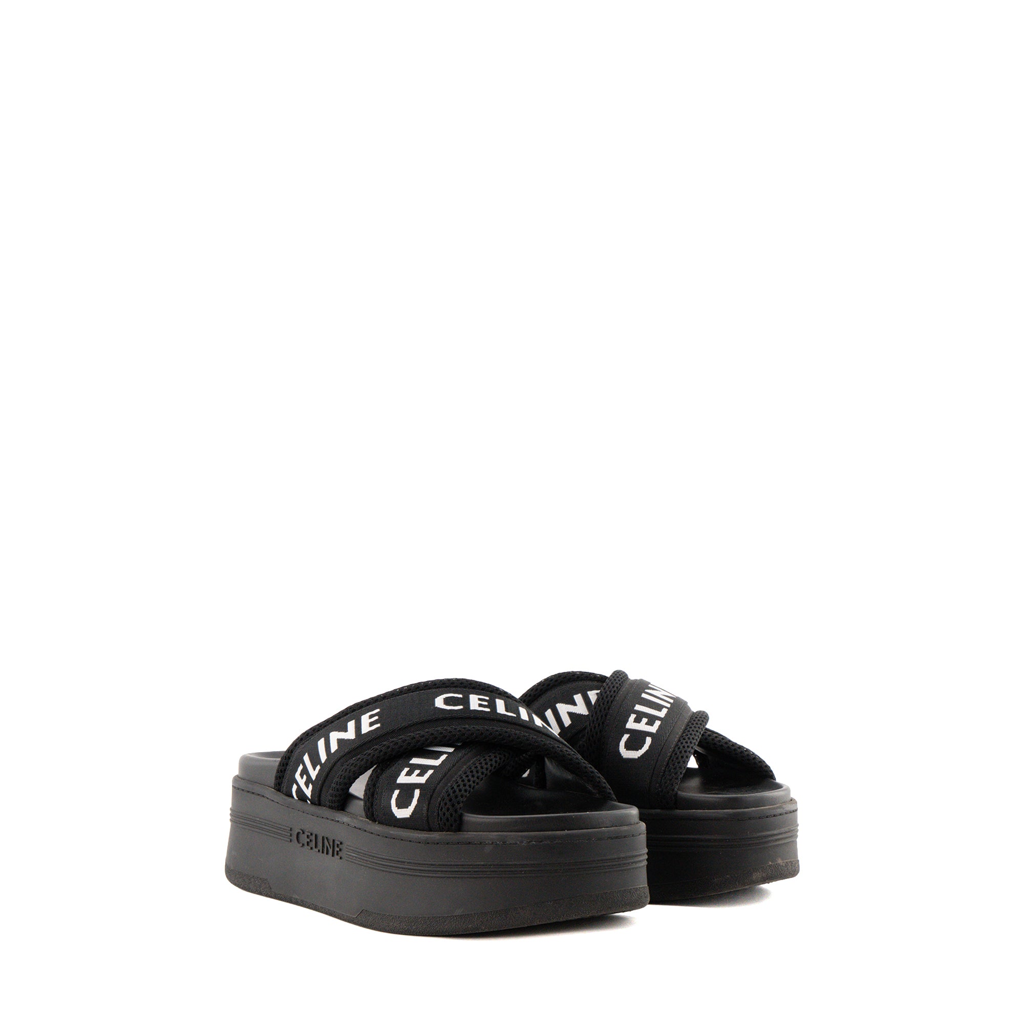 CELINE - Sandales Celine en toile noire (T39)