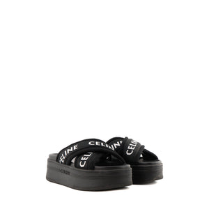 CELINE - Sandales Celine en toile noire (T39)