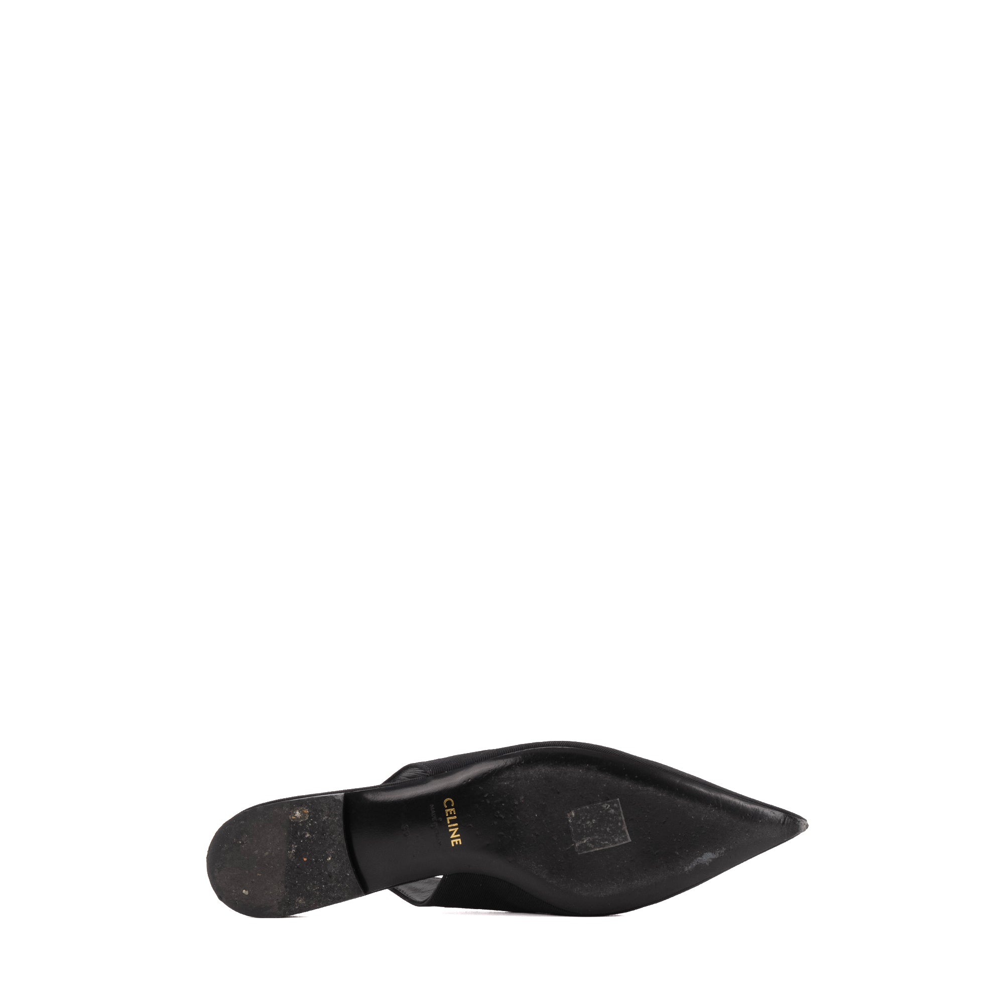 CELINE - Sandales Slingback Triomphe Celine en toile noire (T39)