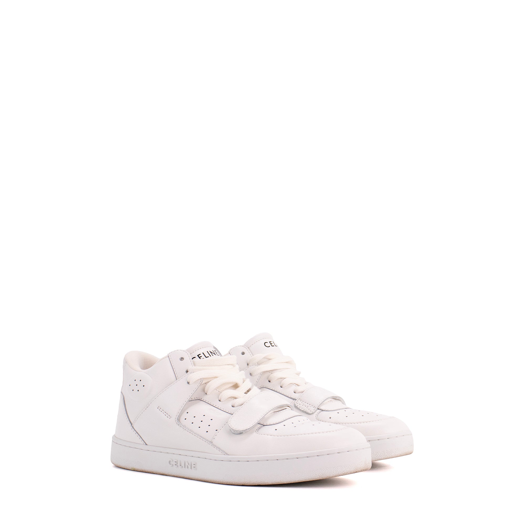 CELINE - Sneakers CT-02 mi-haute Celine en cuir blanc (T39)