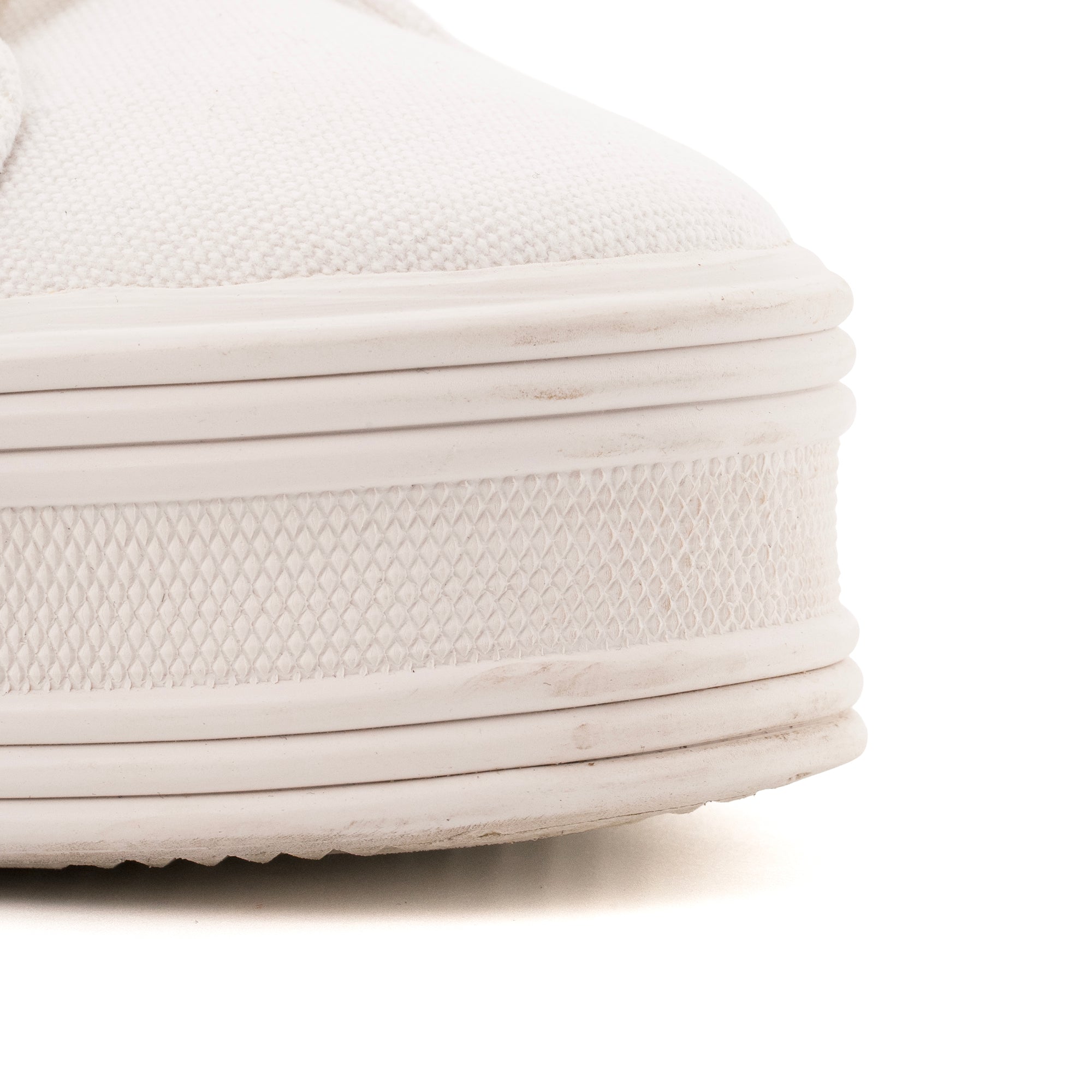 CELINE - Sneakers Jane Celine en toile blanche et cuir (T37)