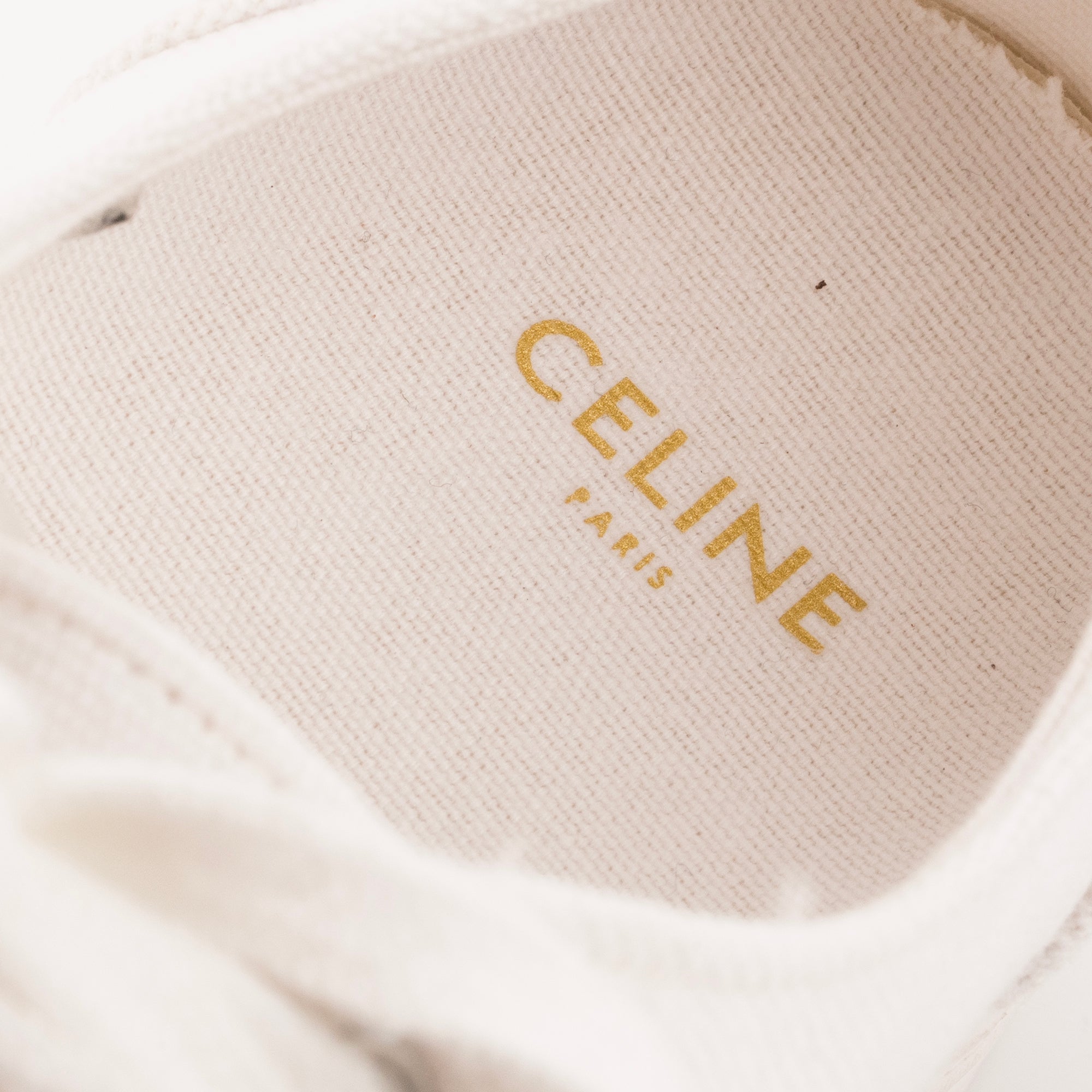 CELINE - Sneakers Jane Celine en toile blanche et cuir (T37)