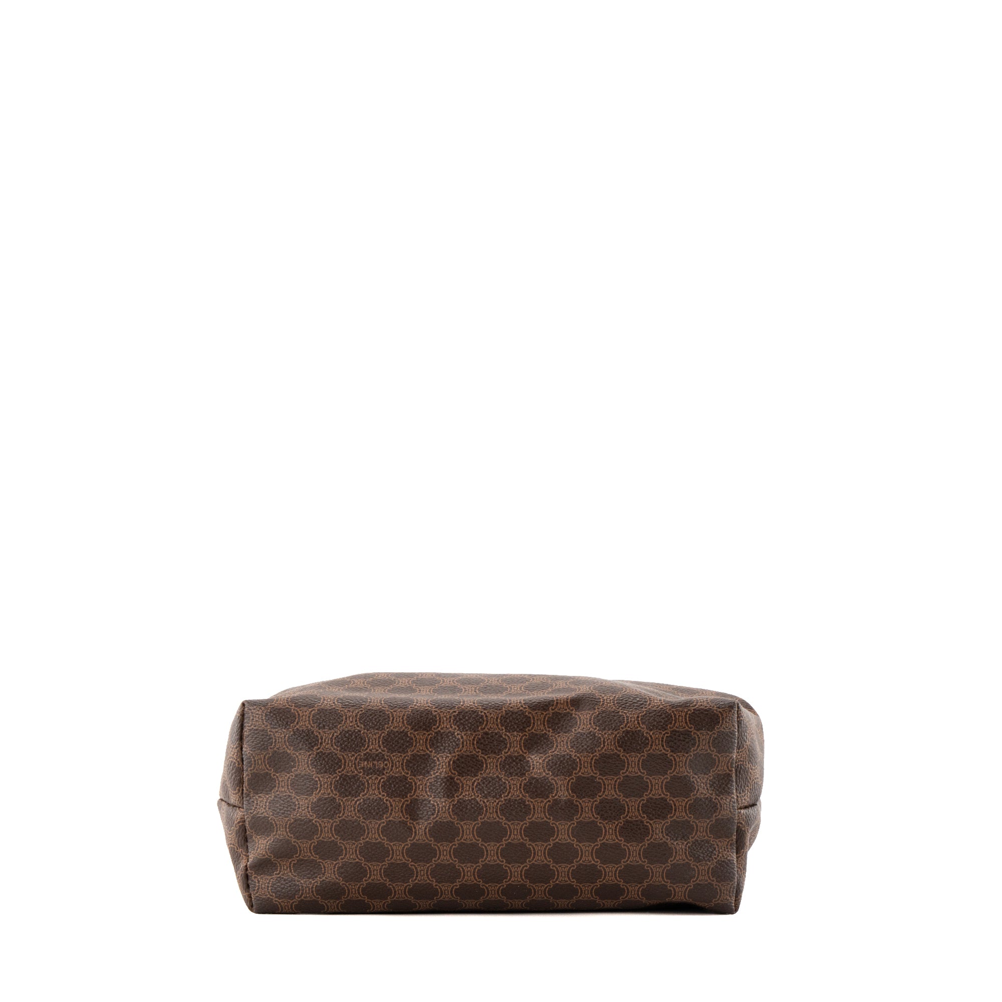 CÉLINE - Trousse de Toilette Celine en toile enduite macadam marron vintage