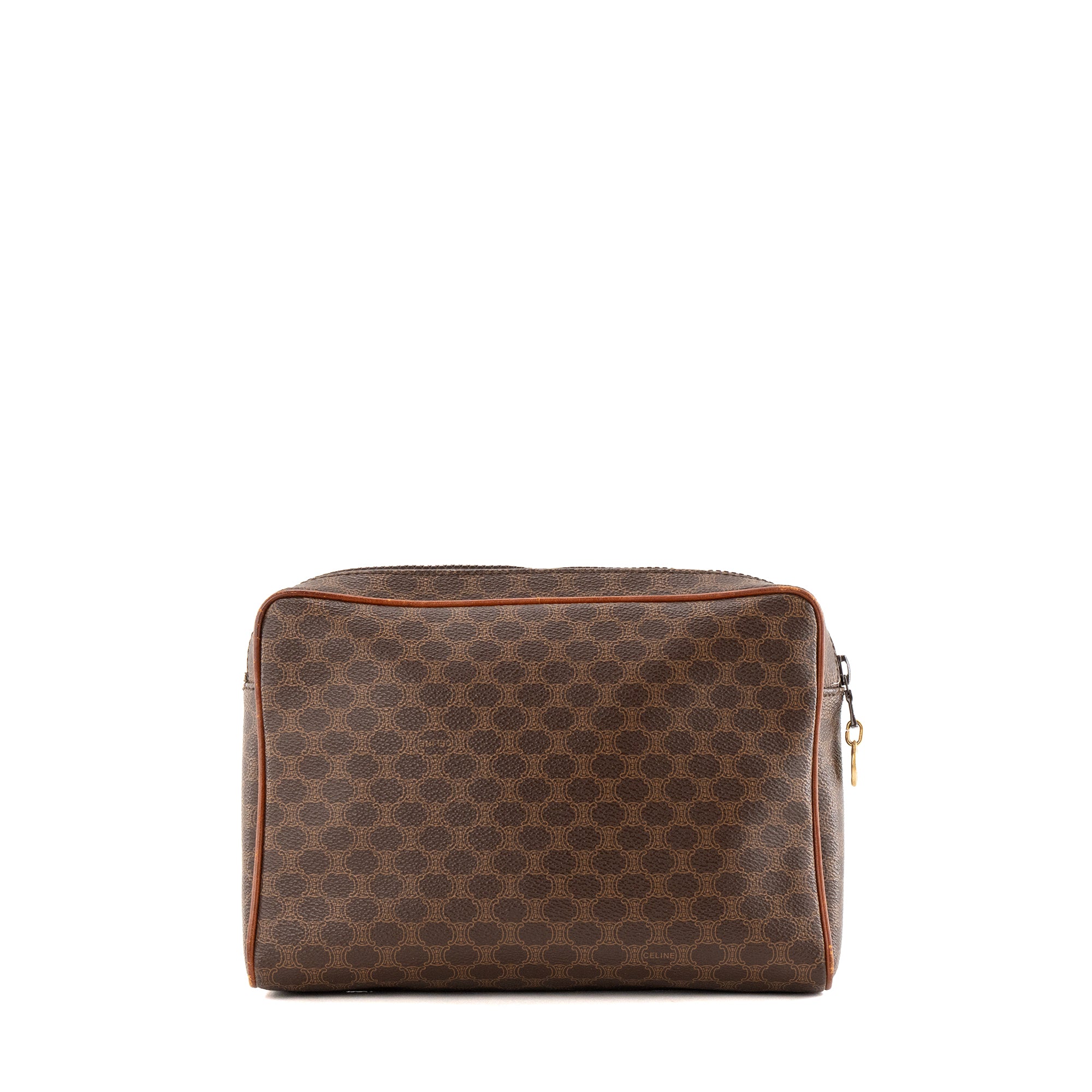 CELINE - Trousse de toilette Celine en toile macadam marron vintage