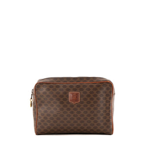 CELINE - Trousse de toilette Celine en toile macadam marron vintage