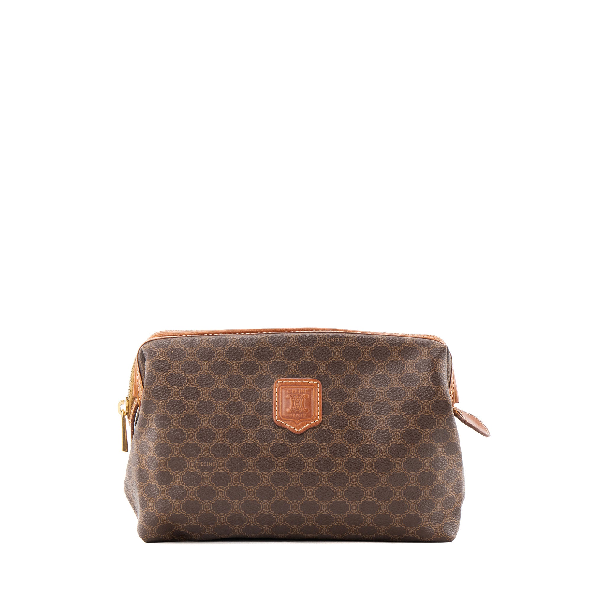 CÉLINE - Trousse de Toilette PM Celine en toile enduite macadam vintage