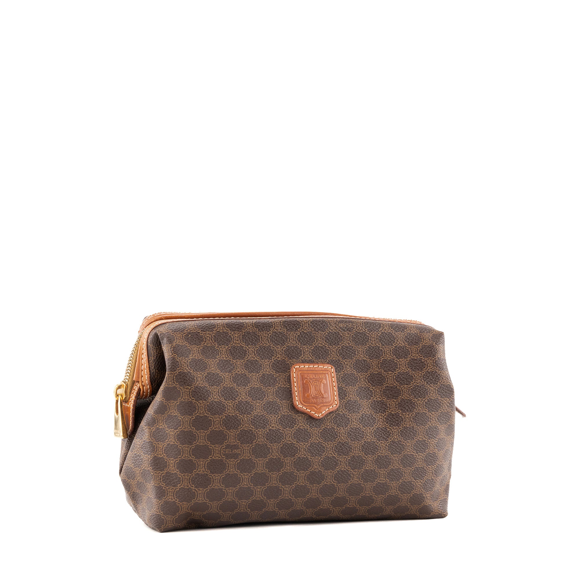CÉLINE - Trousse de Toilette PM Celine en toile enduite macadam vintage