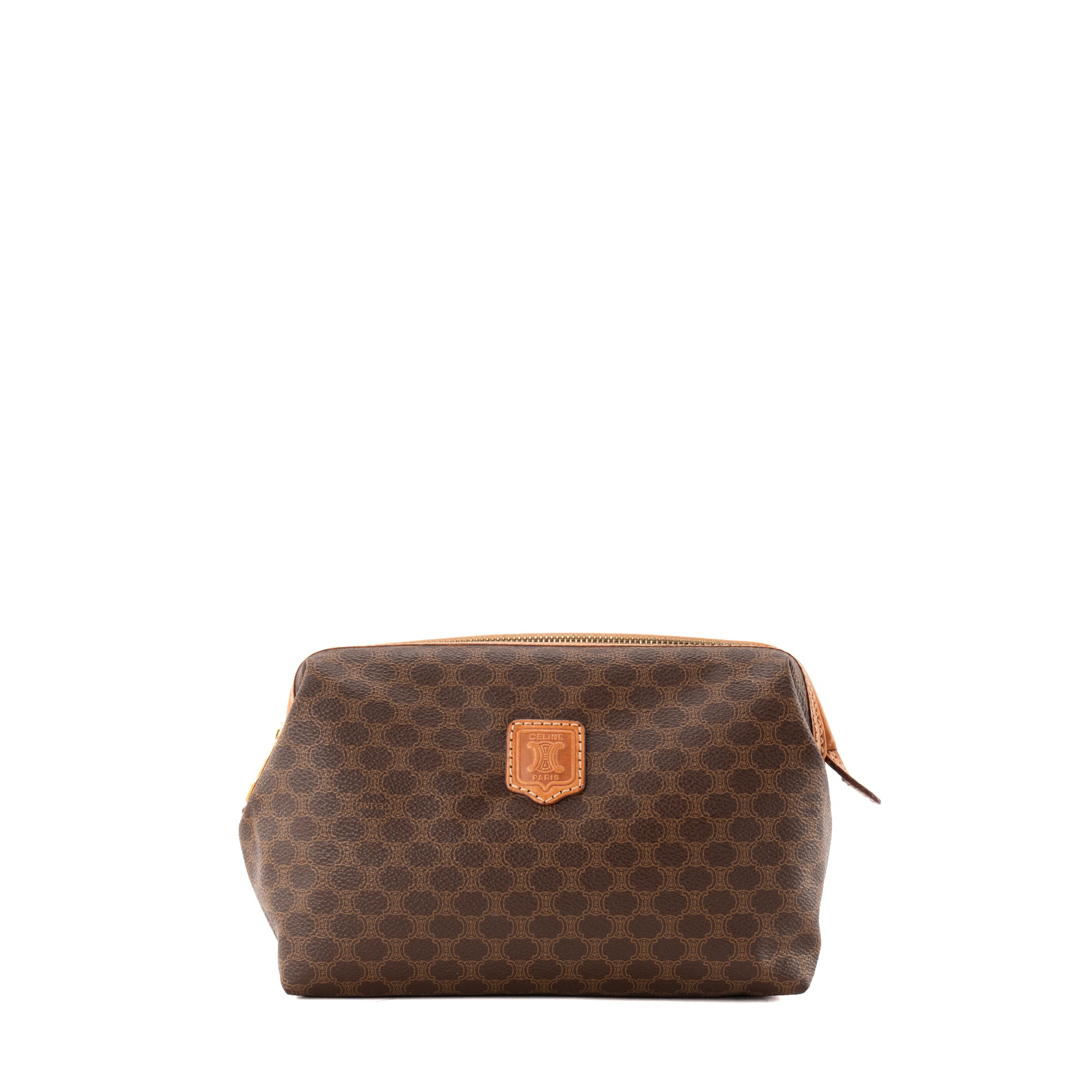 CÉLINE - Trousse de Toilette PM Louis Vuitton en toile enduite macadam marron vintage