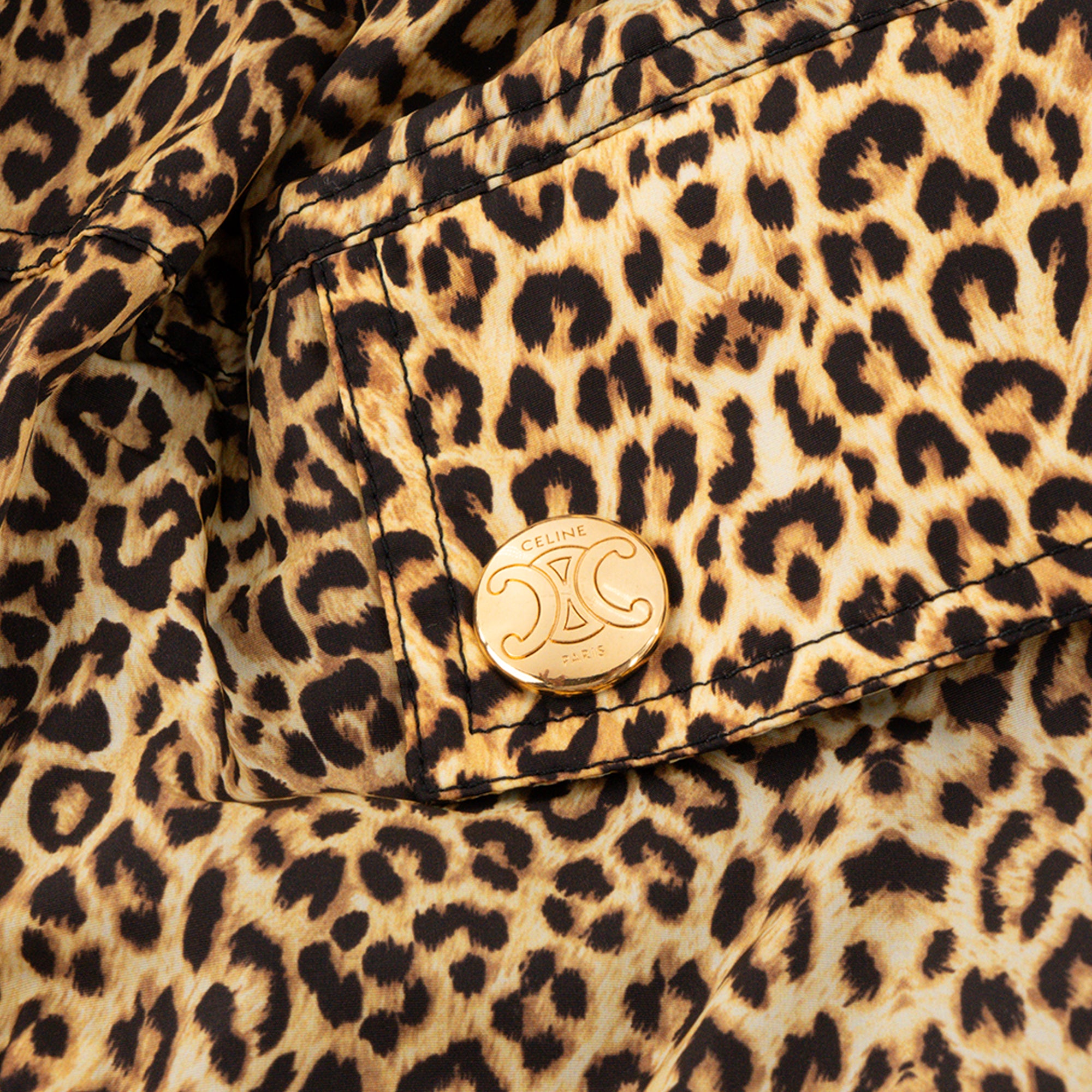 CELINE - Celine leopard print canvas windbreaker (size 38)
