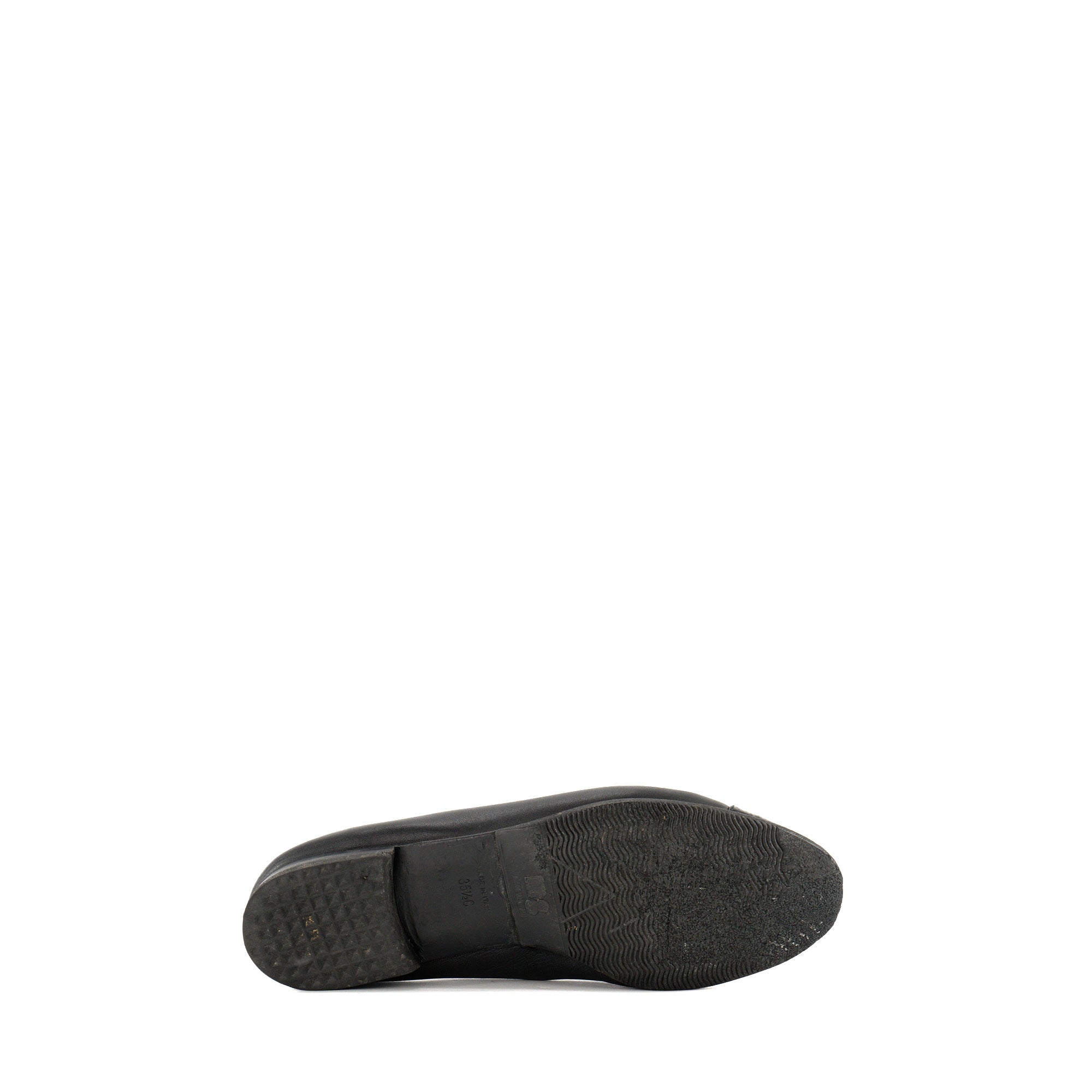 CHANEL - Ballerines Chanel en cuir lisse et cuir verni noir (T35,5)
