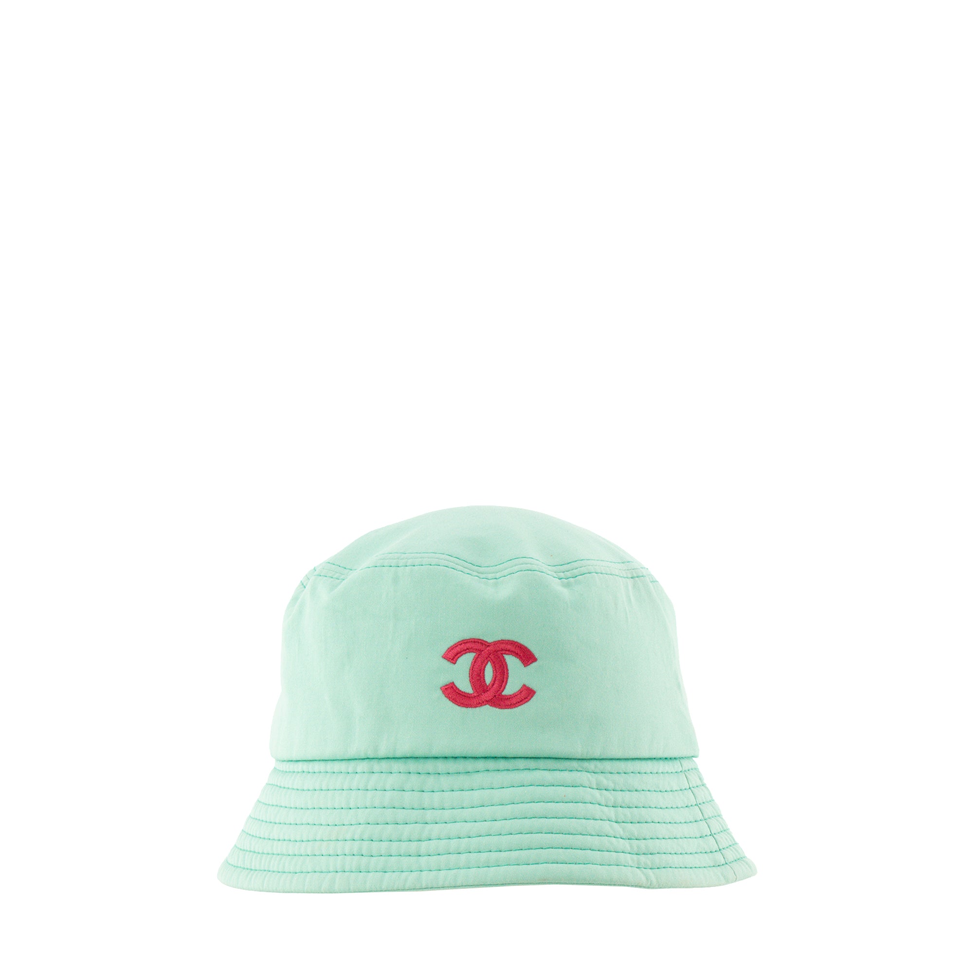 CHANEL - Bob CC Chanel en coton vert d'eau (M)