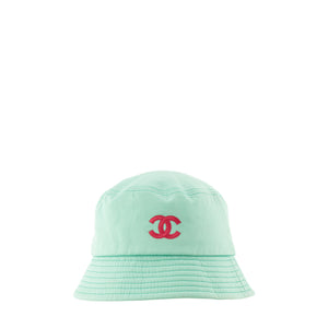 CHANEL - Bob CC Chanel en coton vert d'eau (M)