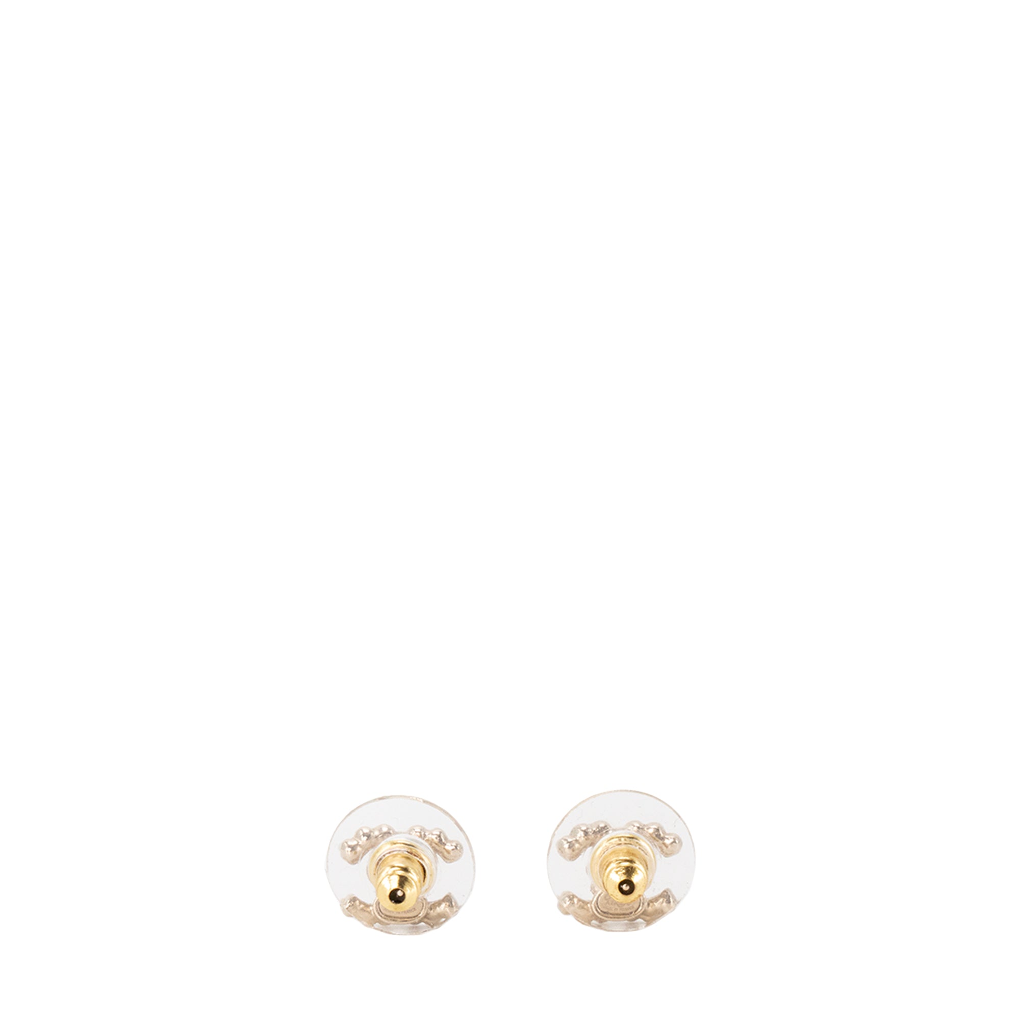 CHANEL - Boucles d'oreilles CC Chanel en perles et métal doré