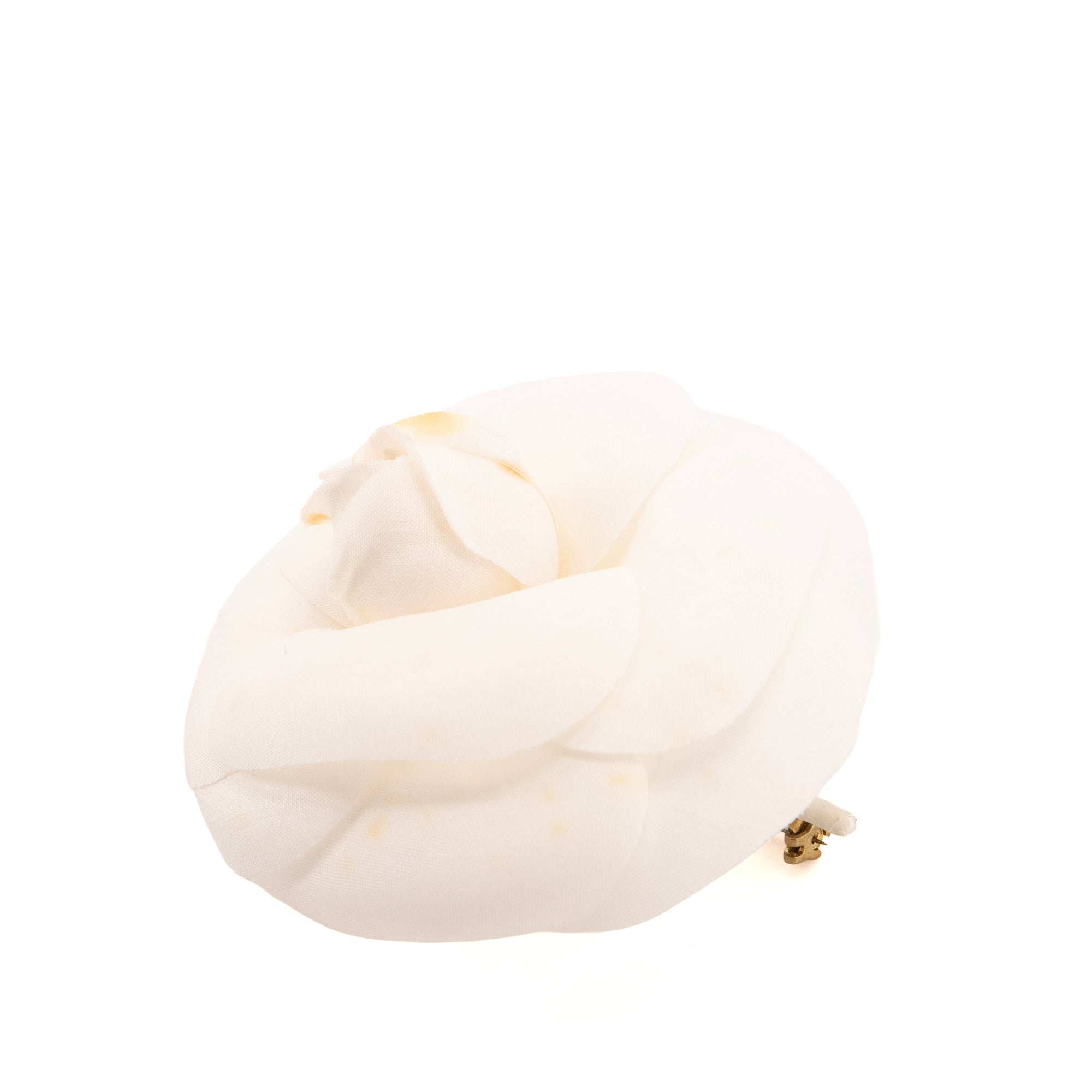 CHANEL - Broche Camélia Chanel en tissu blanc