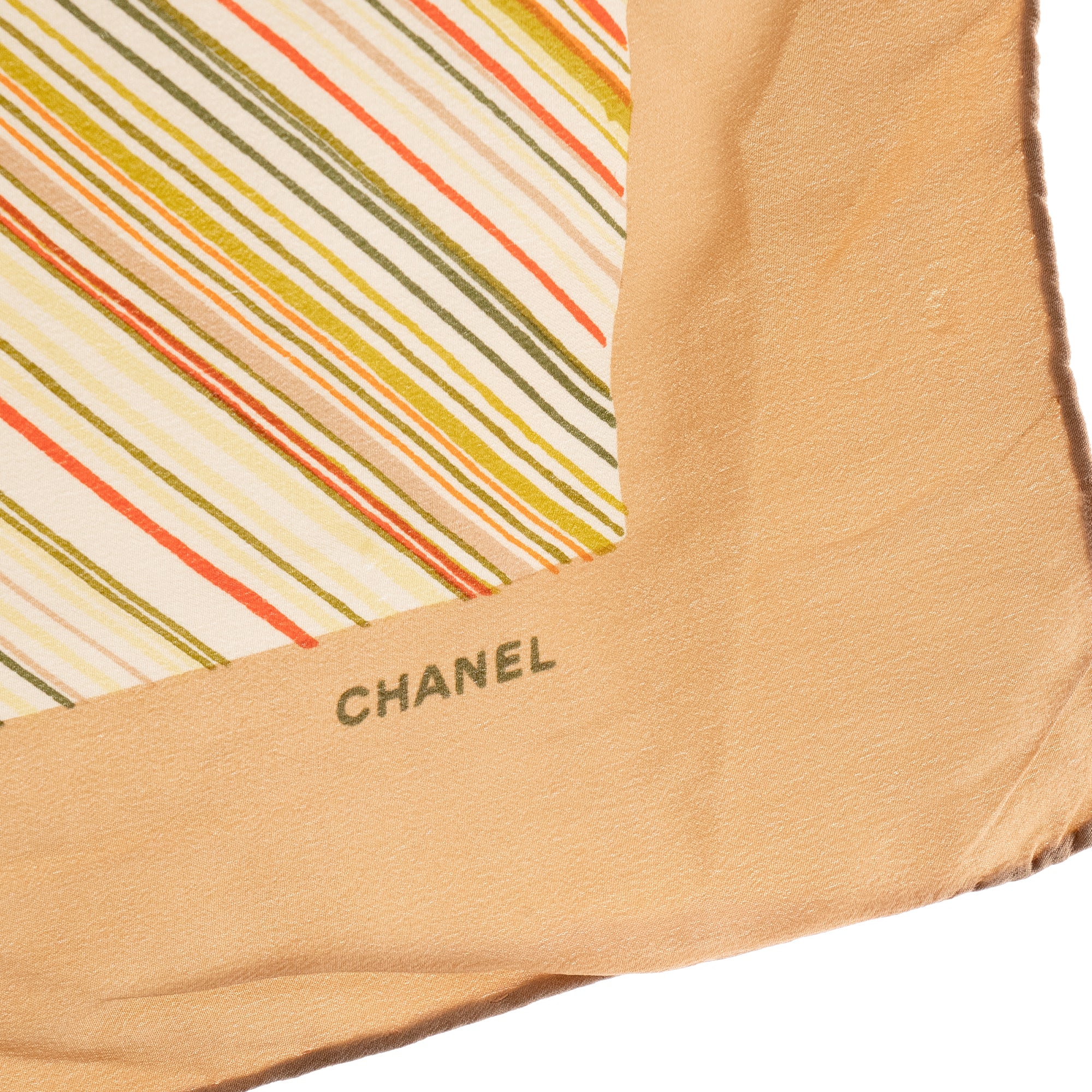 CHANEL - Pink and gray camellia 90 silk scarf