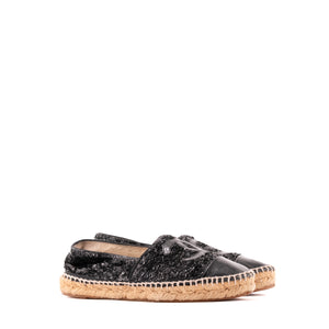 CHANEL - Chanel CC espadrilles in sequins and black patent leather (T37)