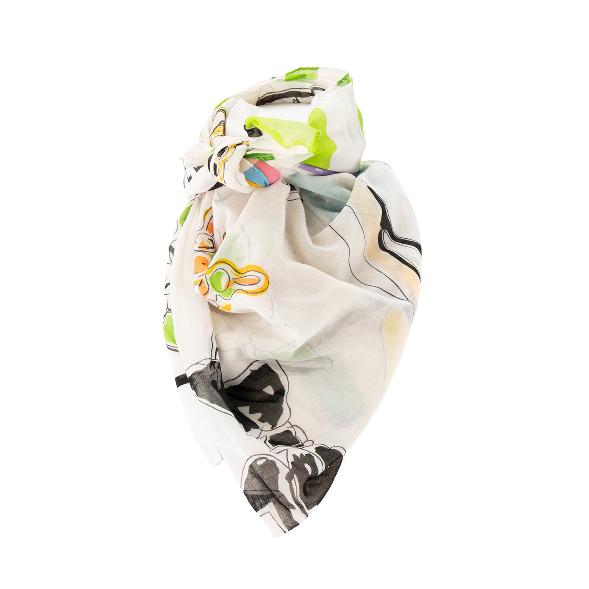 CHANEL - Multicolored cotton Chanel scarf