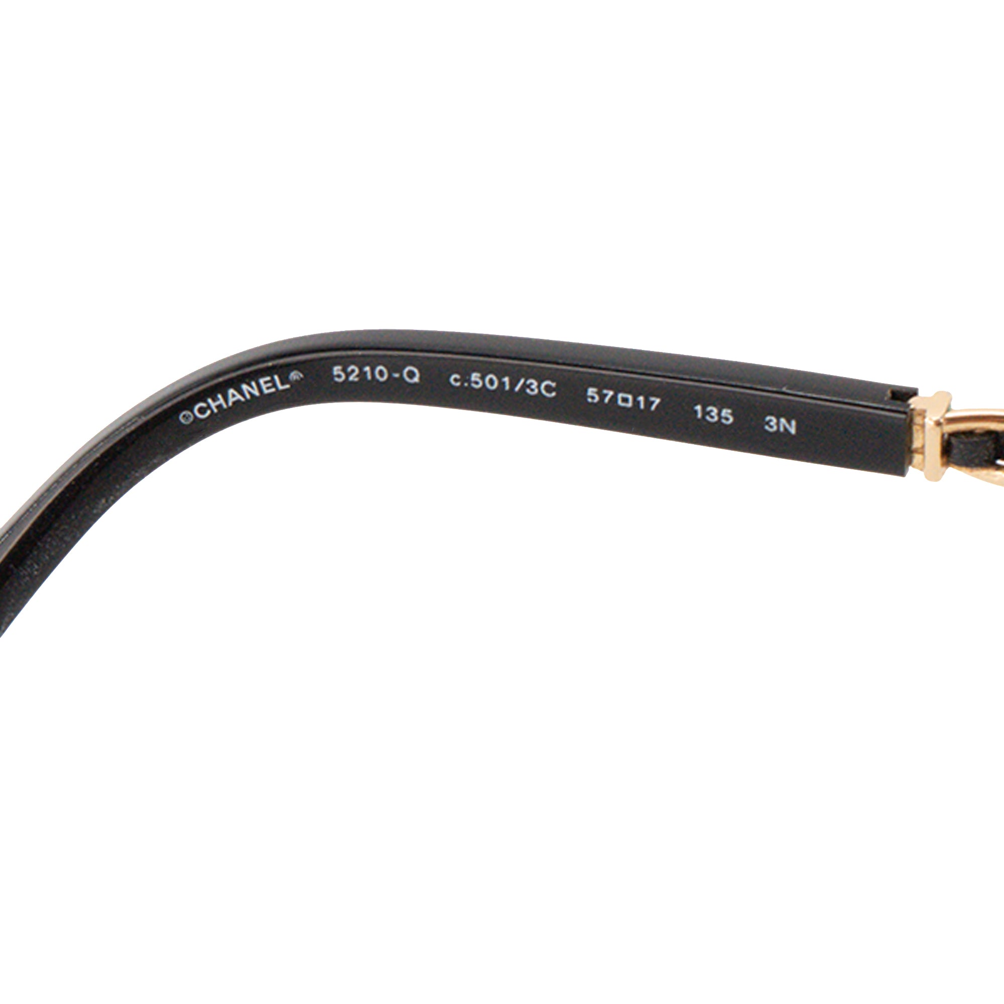 CHANEL - Lunettes de soleil Chanel en acétate et cuir noir
