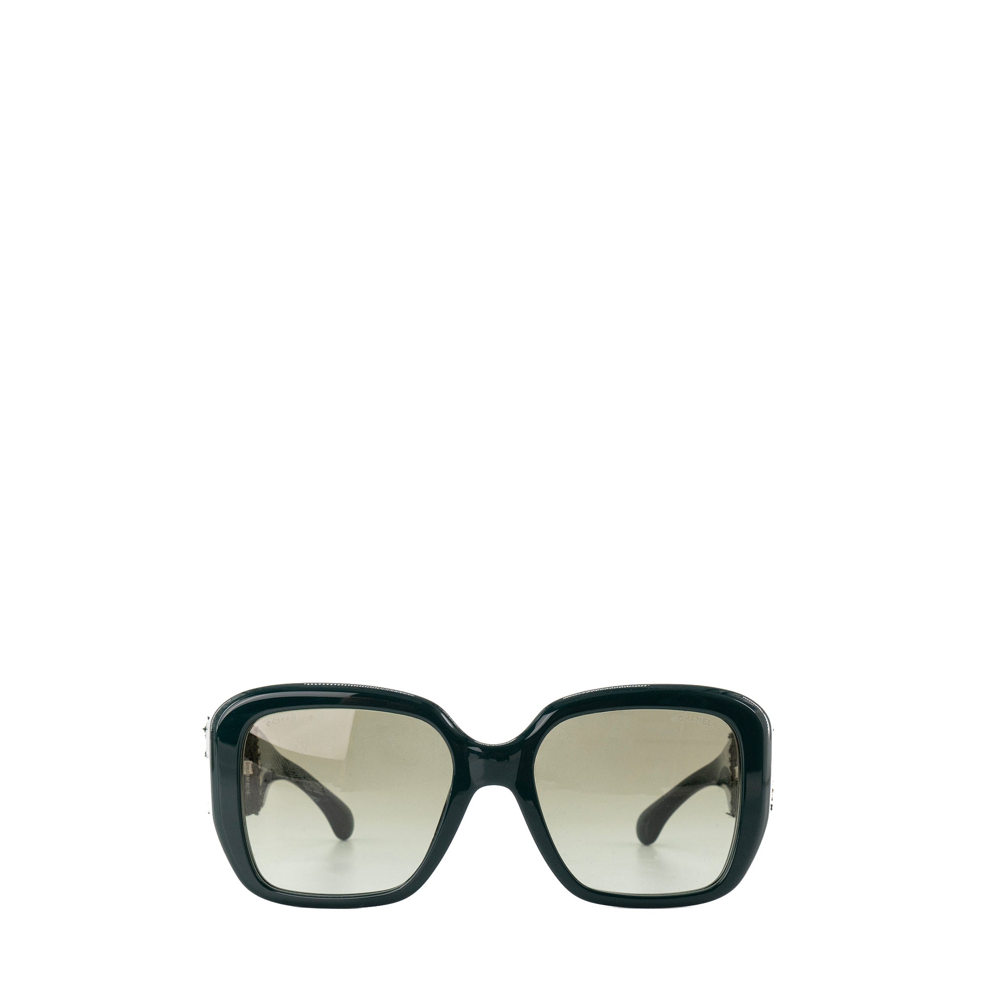 CHANEL - Lunettes de soleil Chanel en acétate et tweed vert