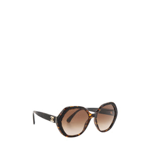 CHANEL - Lunettes de soleil Chanel en acétate marron et sequins noirs brodés
