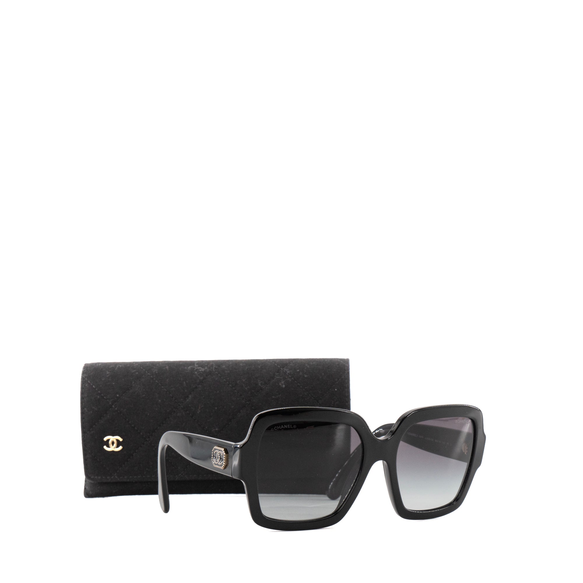 CHANEL - Lunettes de soleil Chanel en acétate noir
