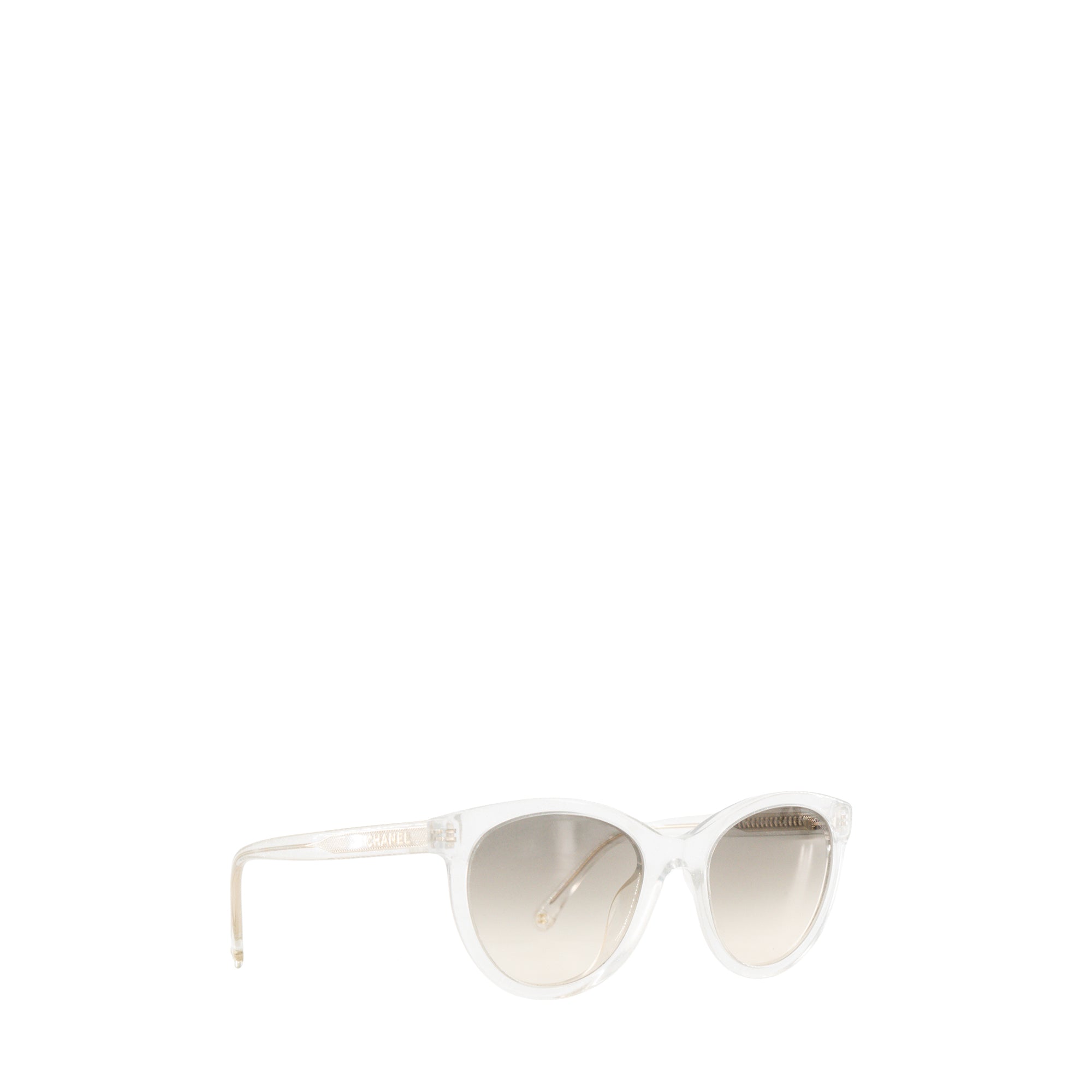 CHANEL - Lunettes de soleil Chanel en acétate transparent à paillettes