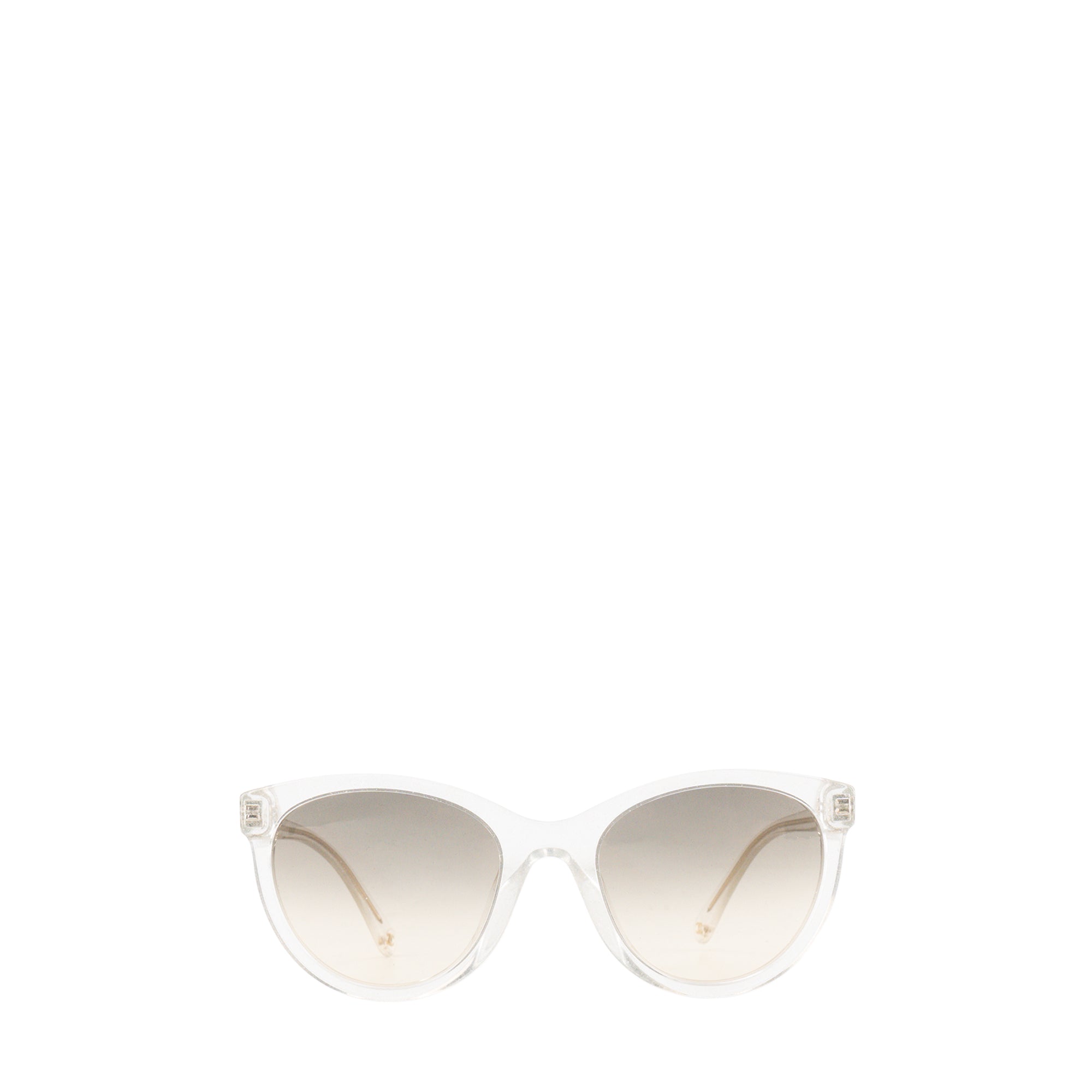 CHANEL - Lunettes de soleil Chanel en acétate transparente et paillettes argentées