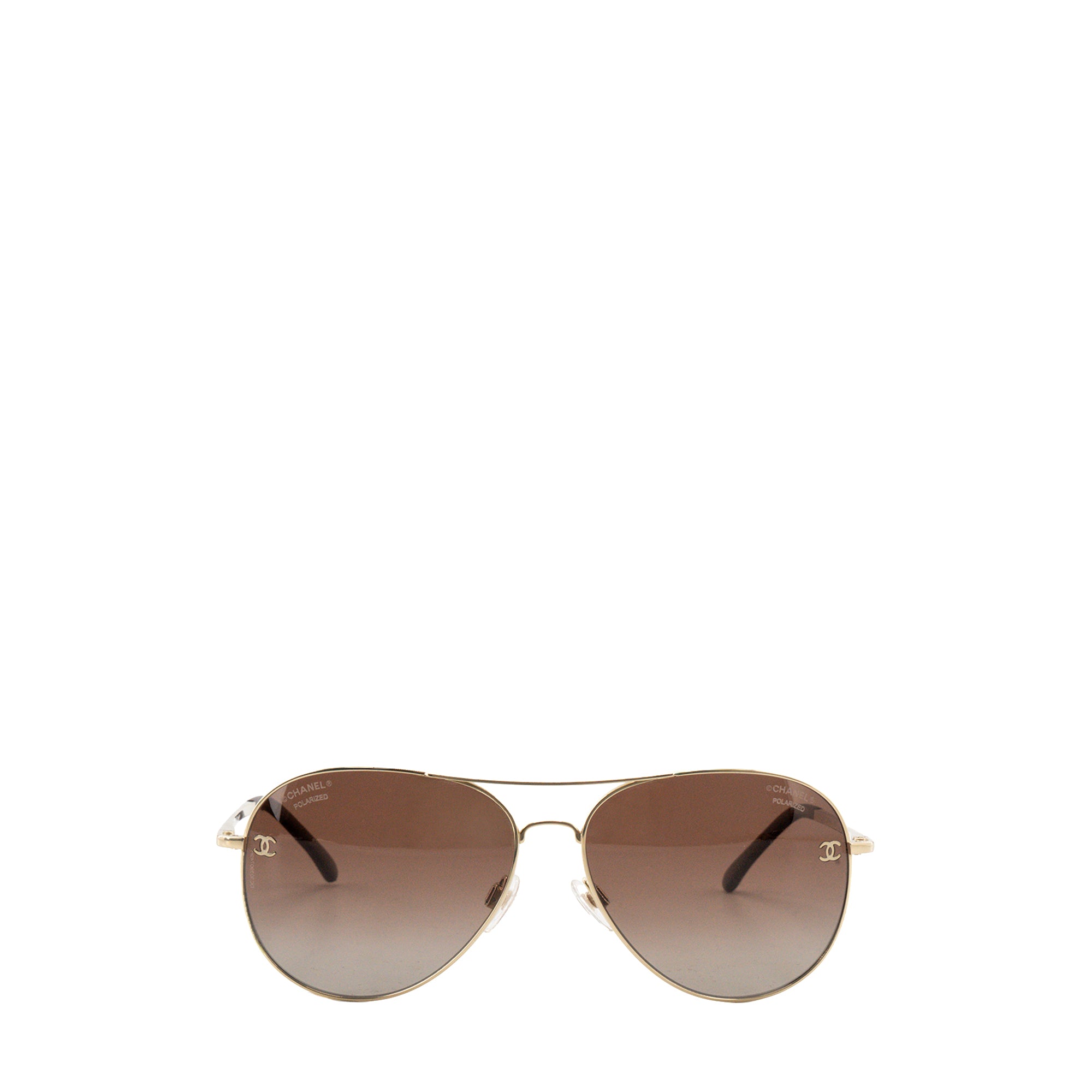 CHANEL - Lunettes de soleil Chanel en métal doré