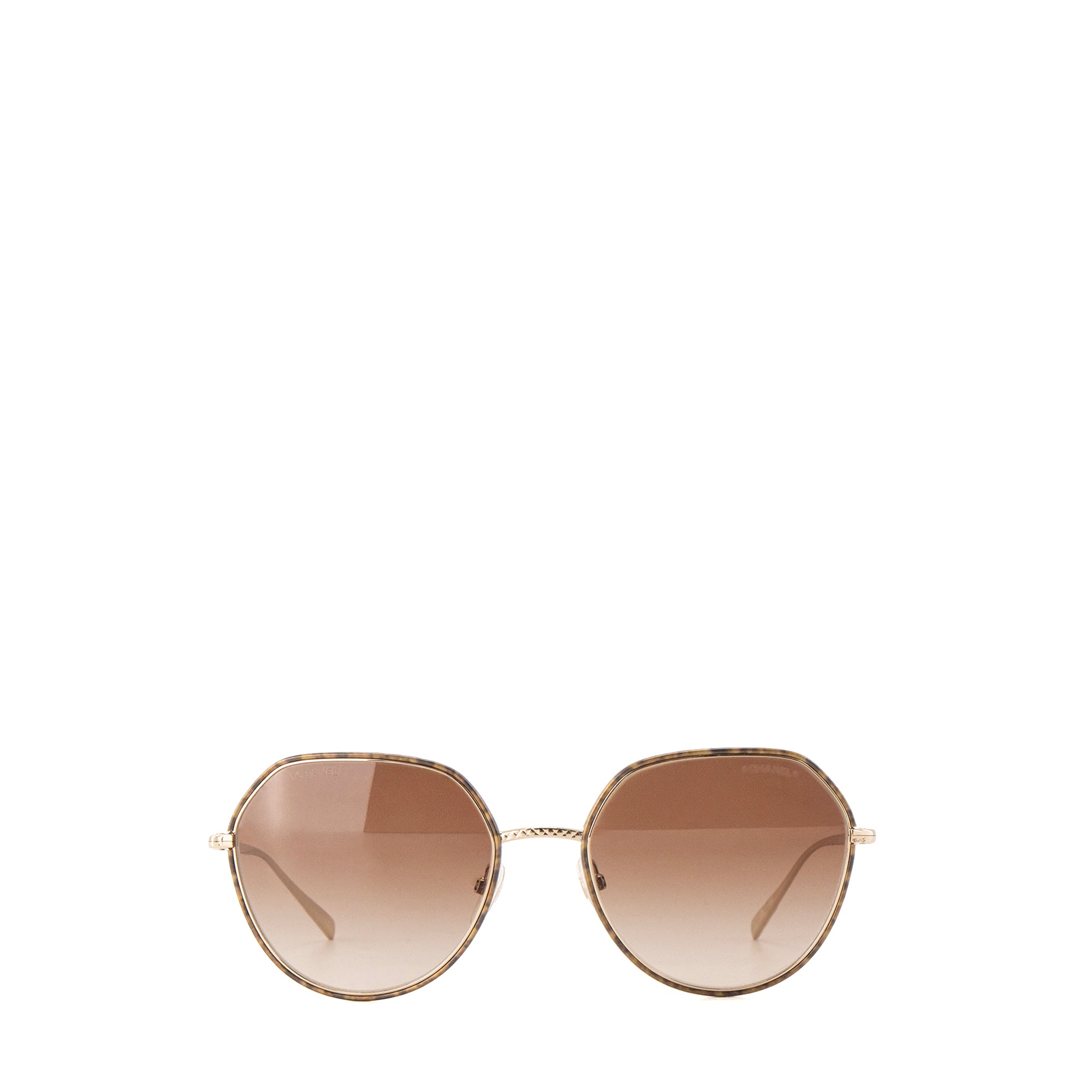 CHANEL - Lunettes de soleil Chanel en métal doré