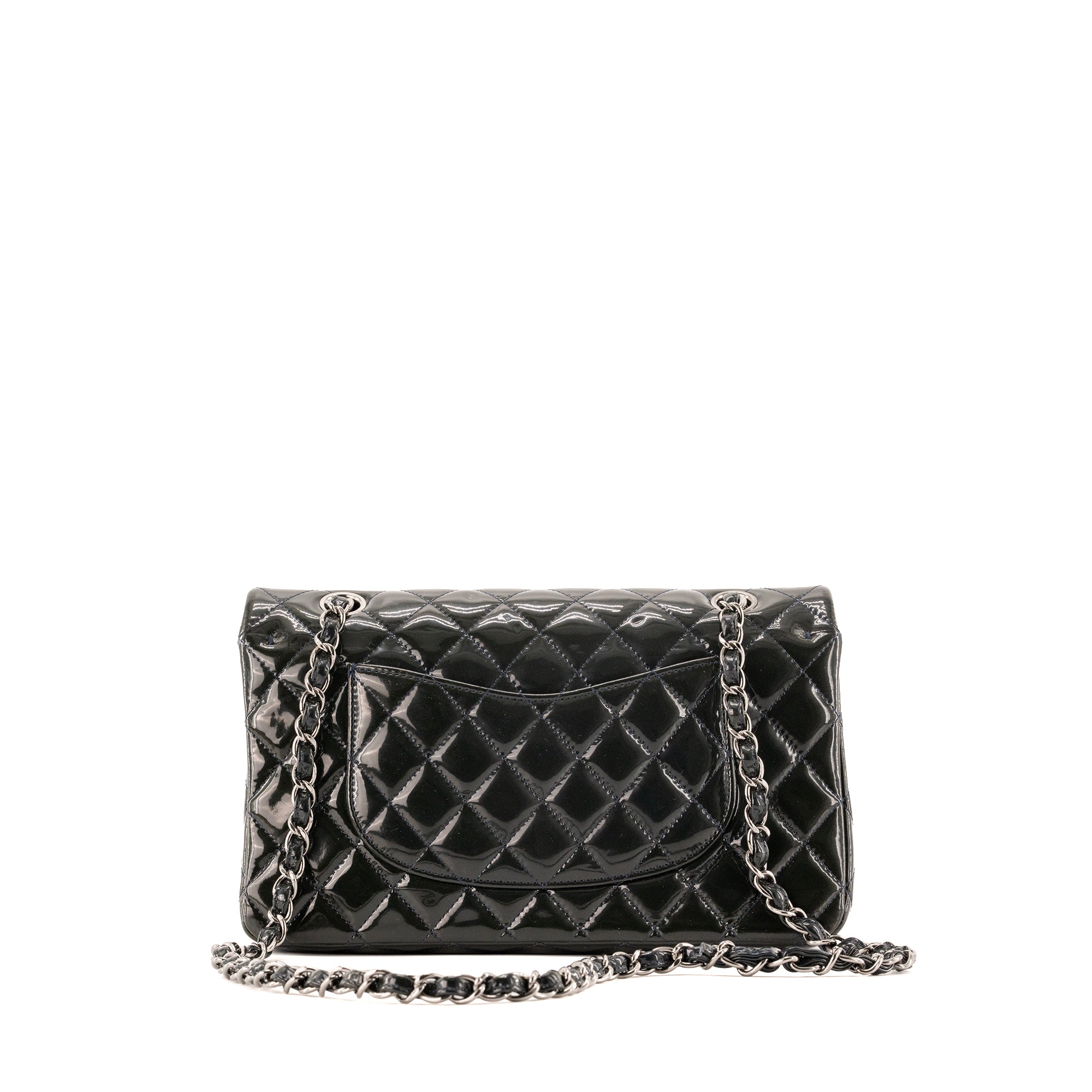 CHANEL - Sac à main Classique/Timeless 11.12 Chanel en cuir verni vert foncé