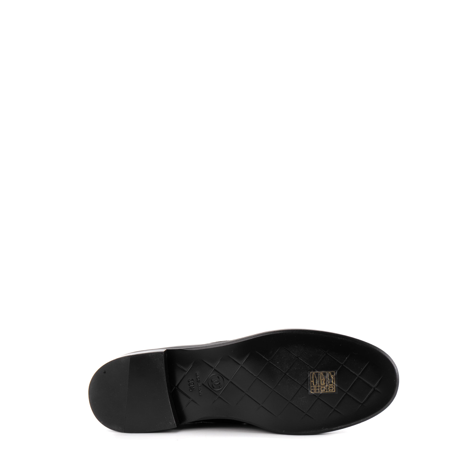 CHANEL - Mocassins CC Chanel en cuir noir (T39.5)