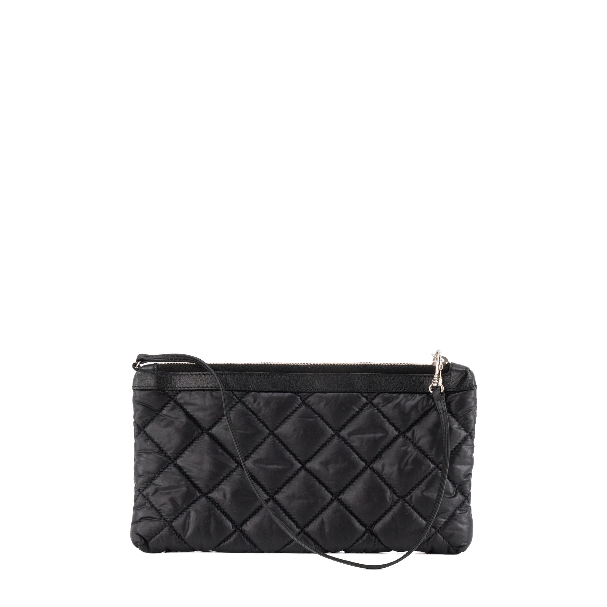 CHANEL - Pochette Cocoon Chanel en nylon et cuir noir