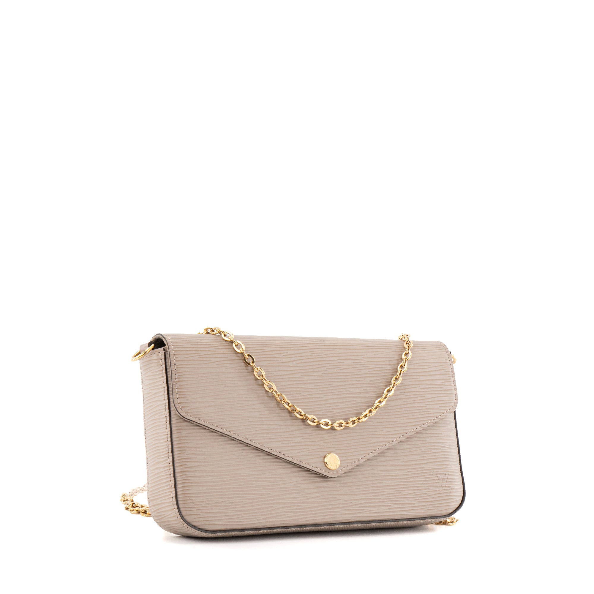 LOUIS VUITTON - Pochette Félicie Louis Vuitton en cuir épi gris