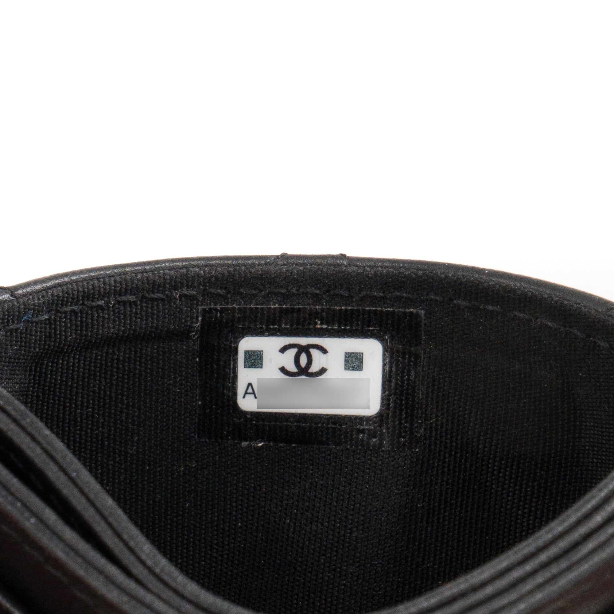 CHANEL - Porte cartes CC Chanel en cuir lisse noir édition limitée