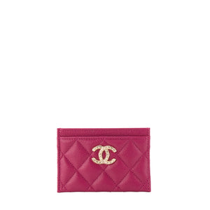 CHANEL - Porte cartes Classique/Timeless Chanel en cuir caviar violet édition limitée