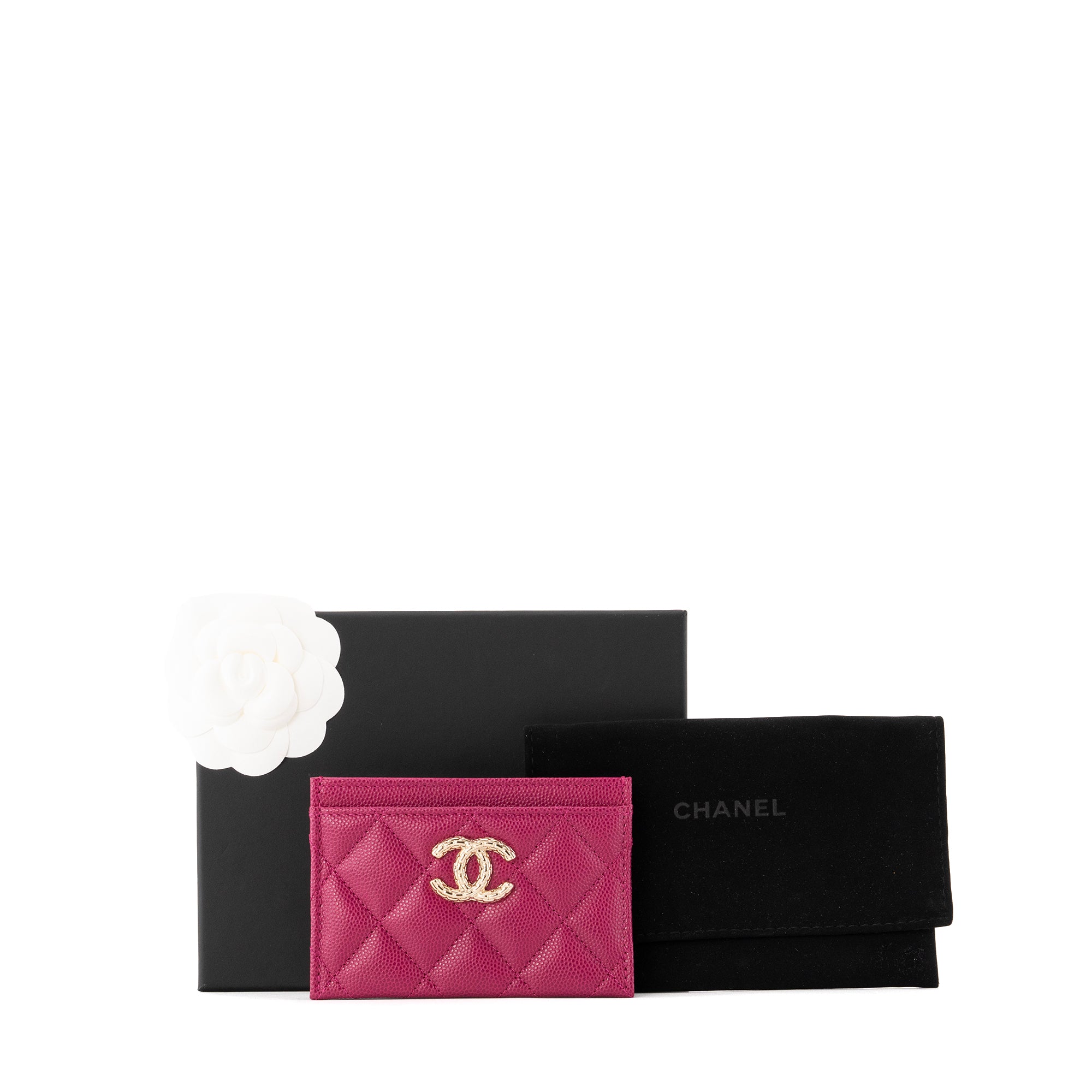 CHANEL - Porte cartes Classique/Timeless Chanel en cuir caviar violet édition limitée