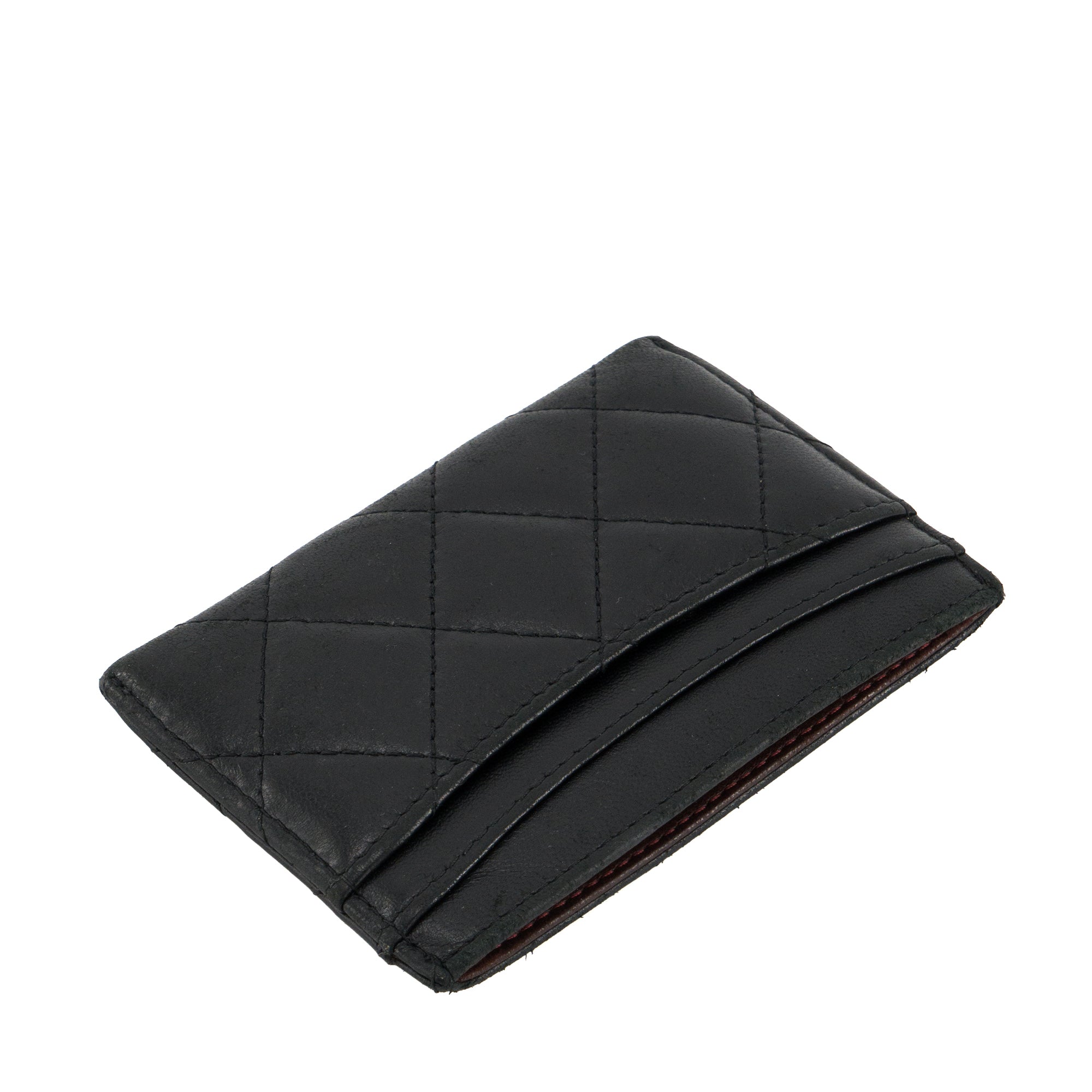 CHANEL - Porte cartes Classique/Timeless Chanel en cuir lisse noir